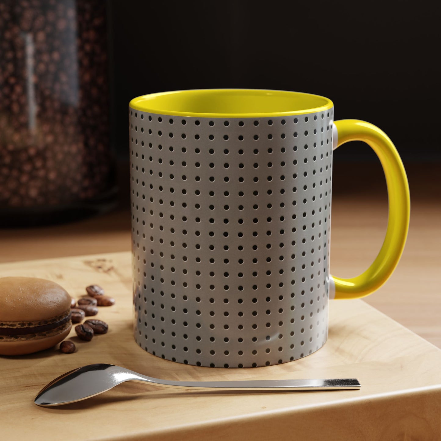 Two Tone Accent Coffee Mug 11oz_ N7+ Series ACMUG11OZ PT2WW001_ Limited Edition Stylish Perforated Design by WesternWaves:
