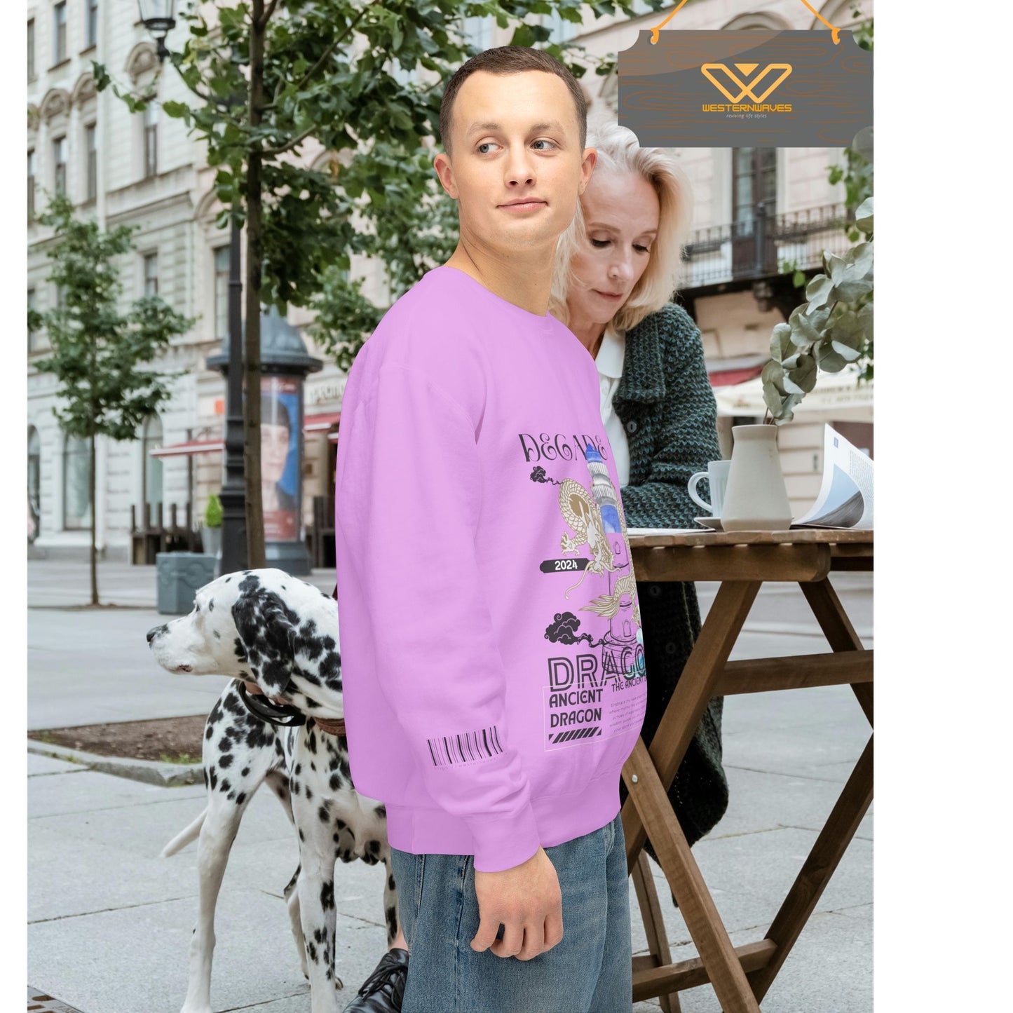 Unisex Lightweight Crewneck Sweatshirt_ N3+ Series ULWCSS PT2WW013_ Limited Edition Conscious Fashion Collaboration by WesternWaves: