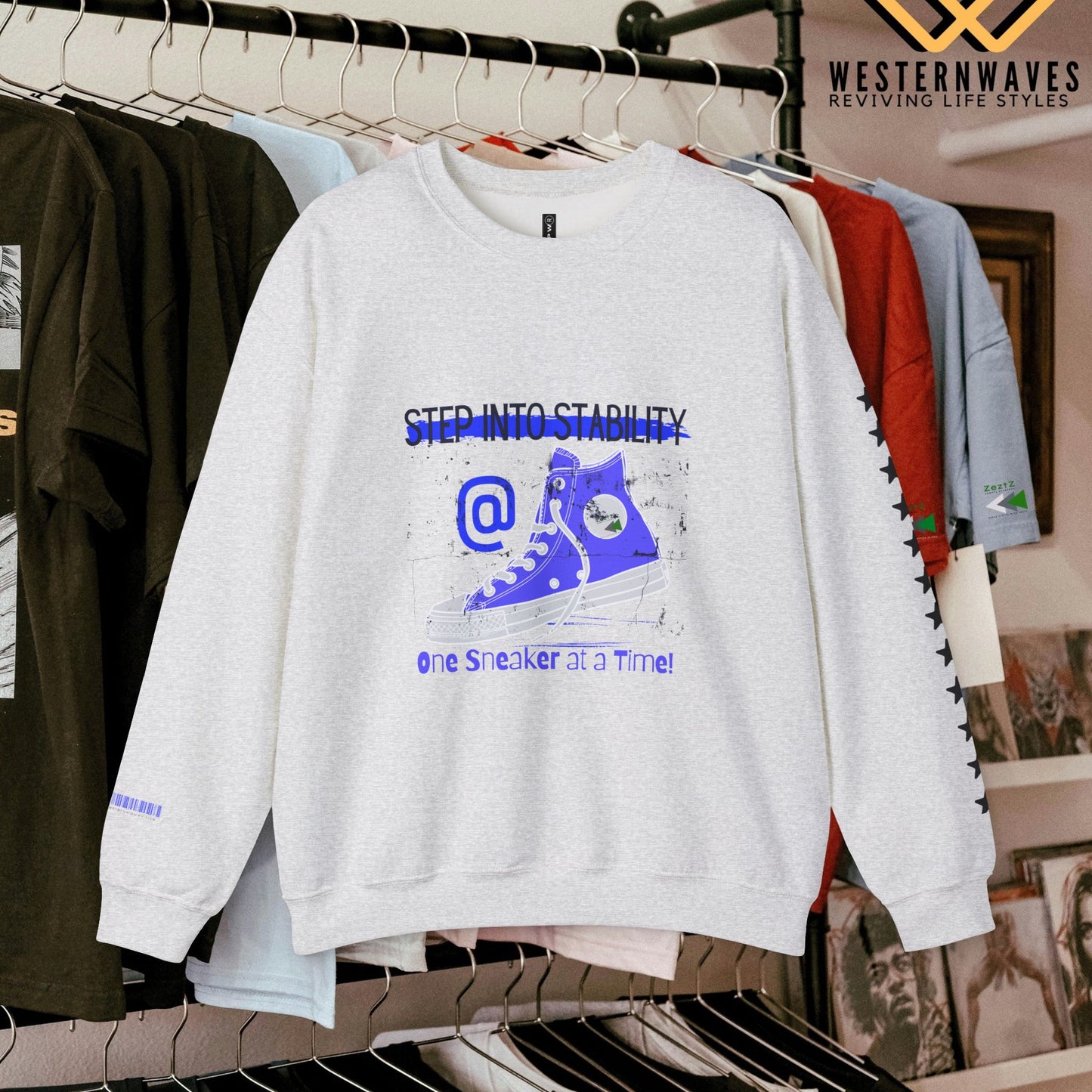 Unisex Heavy Blend™ Crewneck Sweatshirt_ N3+ Series UHBCSS PT2WW031_ Limited Edition Pure Luxury By WesternWaves: