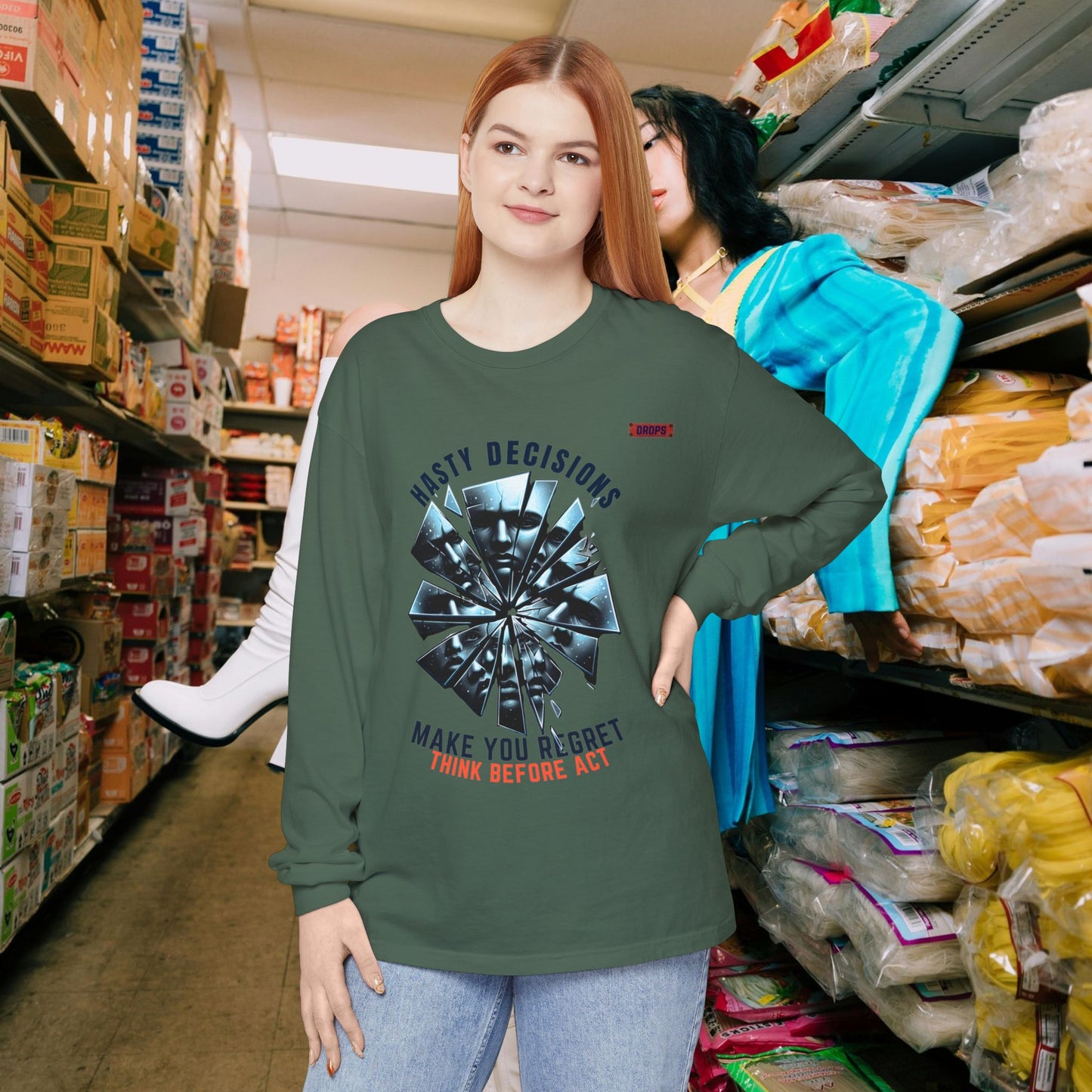Unisex Long Sleeve T-shirt_ Series N8+ USLSTS PT2WW001_ HSD 009_ Limited Edition Trendy Statement Apparel by WesternWaves: