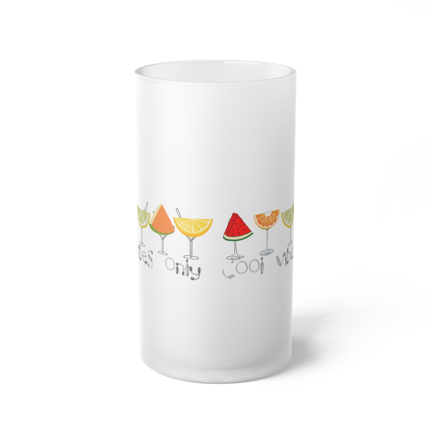 Frosted Glass Beer Mug - Stylish Sipping Essential_ N3+ Series FGBM PT2WW020_ Limited Edition by WesternWaves: