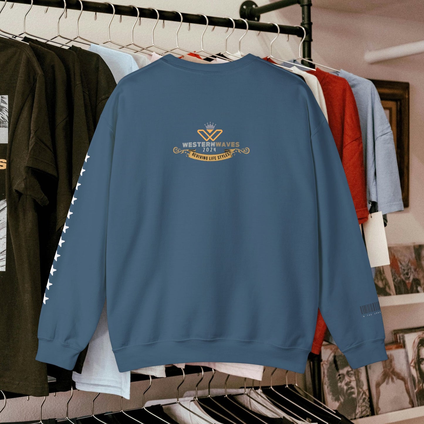 Unisex Heavy Blend™ Crewneck Sweatshirt_ N3+ Series UHBCSS PT2WW006_ Limited Edition Pure Luxury By WesternWaves: