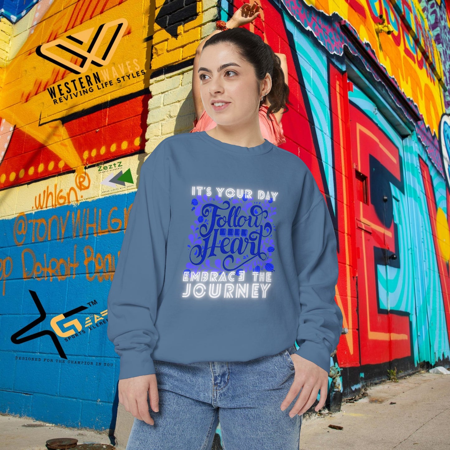 Unisex Garment-Dyed Sweatshirt_ N3+ Series UGDSS PT2WW002_ Limited Edition by WesternWaves_