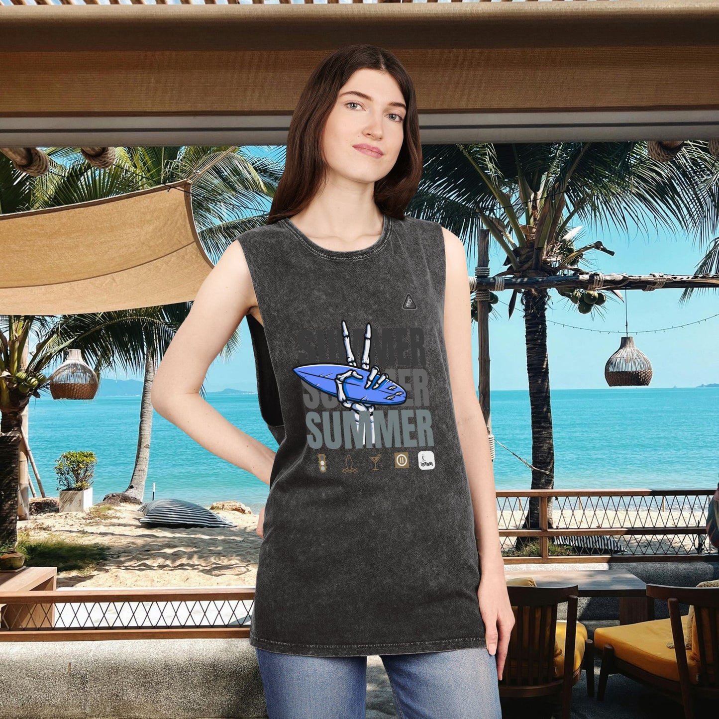 Unisex Stonewash Tank Top_ Series N8+ USSWTTOP PT2WW001_ Limited Edition Summer Essential by WesternWaves_