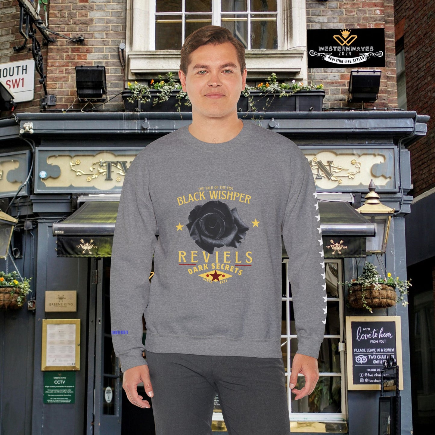 Unisex Heavy Blend™ Crewneck Sweatshirt_ N3+ Series UHBCSS PT2WV011_ Limited Edition Pure Luxury by WesternWaves: