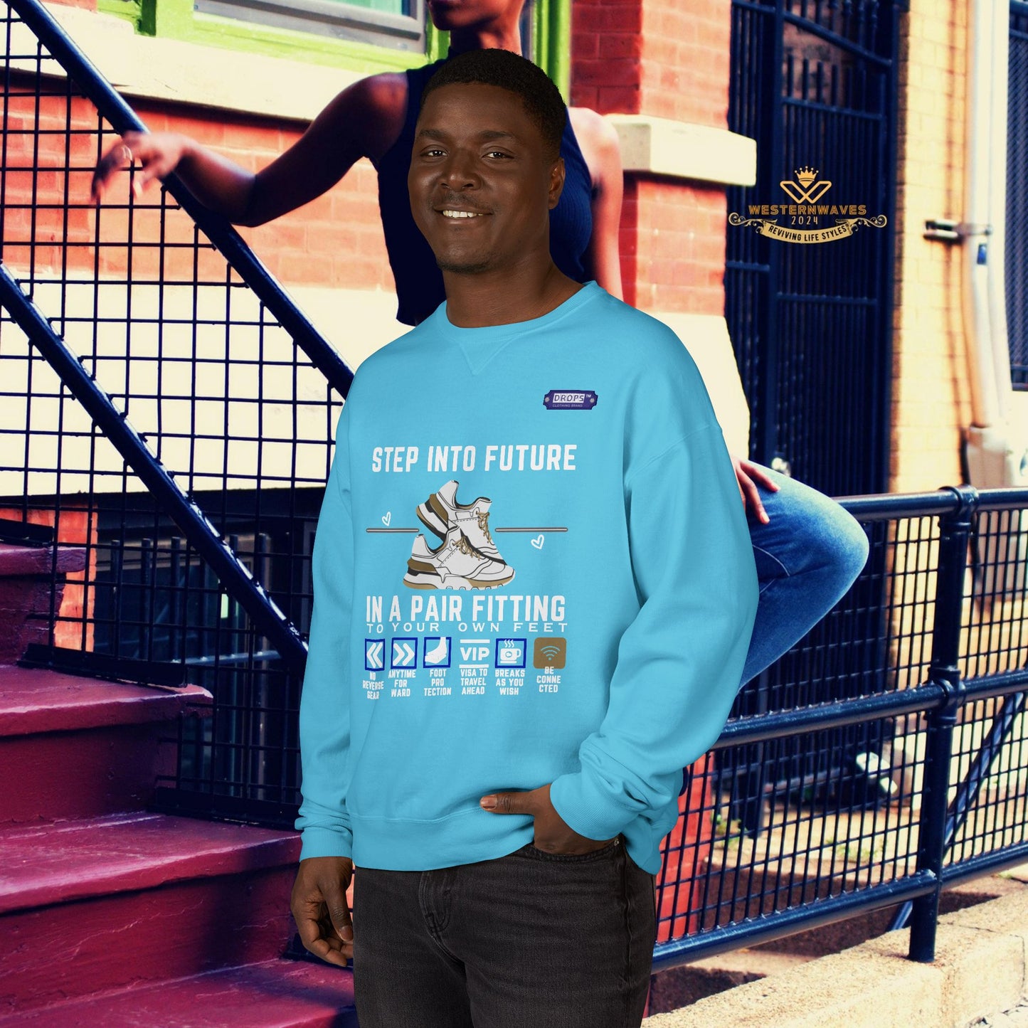 Unisex ComfortWash® Garment Dyed Crewneck Sweatshirt_ N7* Series USCGDCNSS PT2WW001_ Limited Edition Comfort & Retro Flair by WesternWaves:
