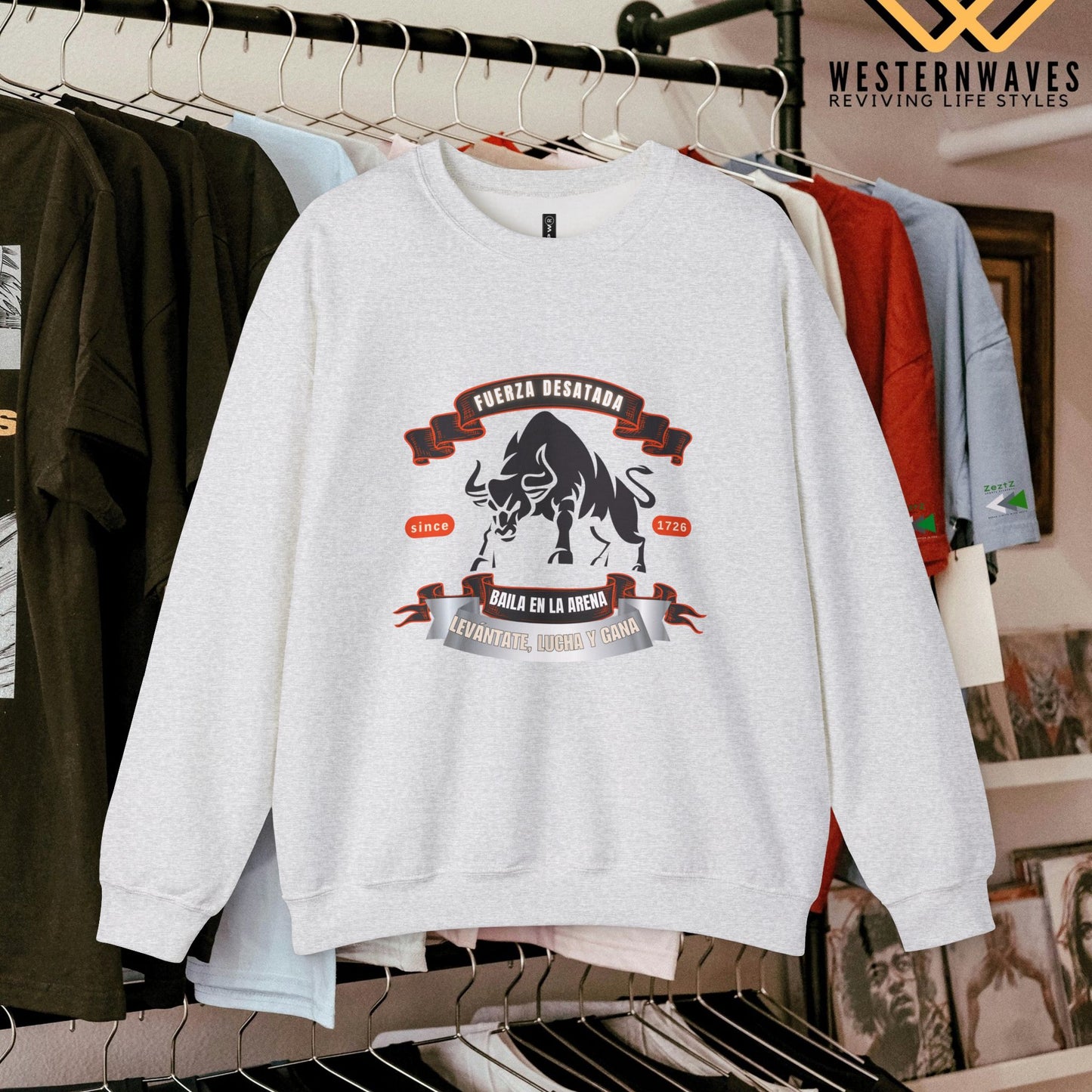 Unisex Heavy Blend™ Crewneck Sweatshirt_ N3+ Series UHBCSS PT2WW038_ Limited Edition Pure Luxury By WesternWaves: