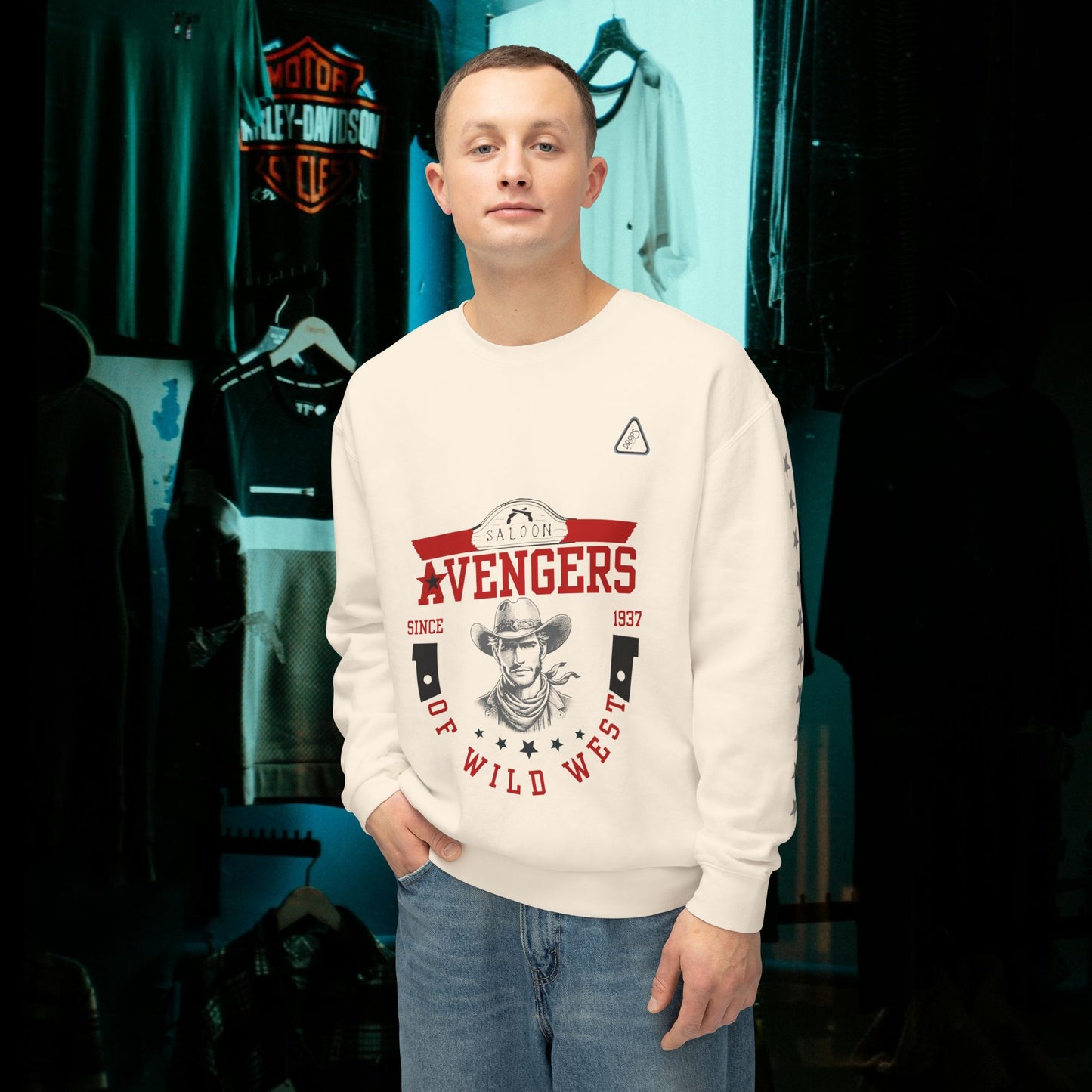 Unisex Lightweight Sweatshirt_ N7* Series USLWSS PT2WW002_ Limited Edition by WesternWaves: