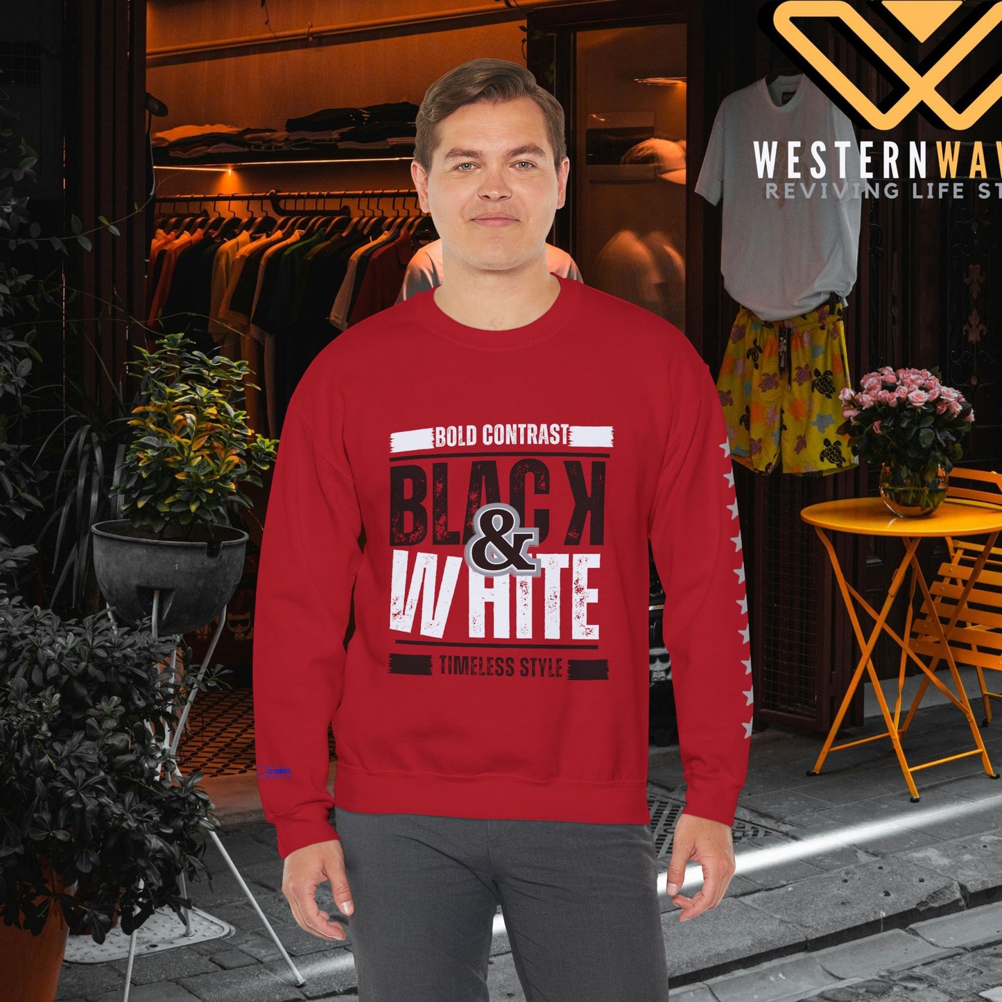 Unisex Heavy Blend™ Crewneck Sweatshirt_ N+ Series UHBCSS PT2WW028_ Limited Edition by WesternWaves: