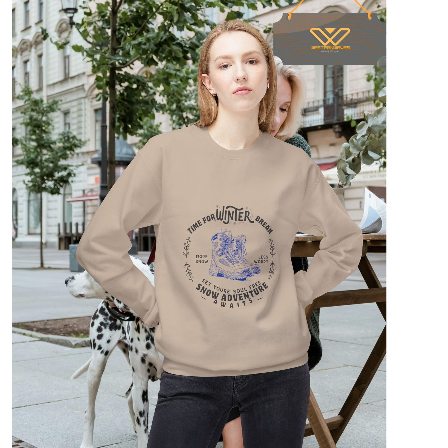 Unisex Midweight Softstyle Fleece Crewneck Sweatshirt_ N3+ Series USMWSSFCNSS PT2WW002_ Limited Edition Stylish Eco-conscious Raw Classic by WesternWaves: