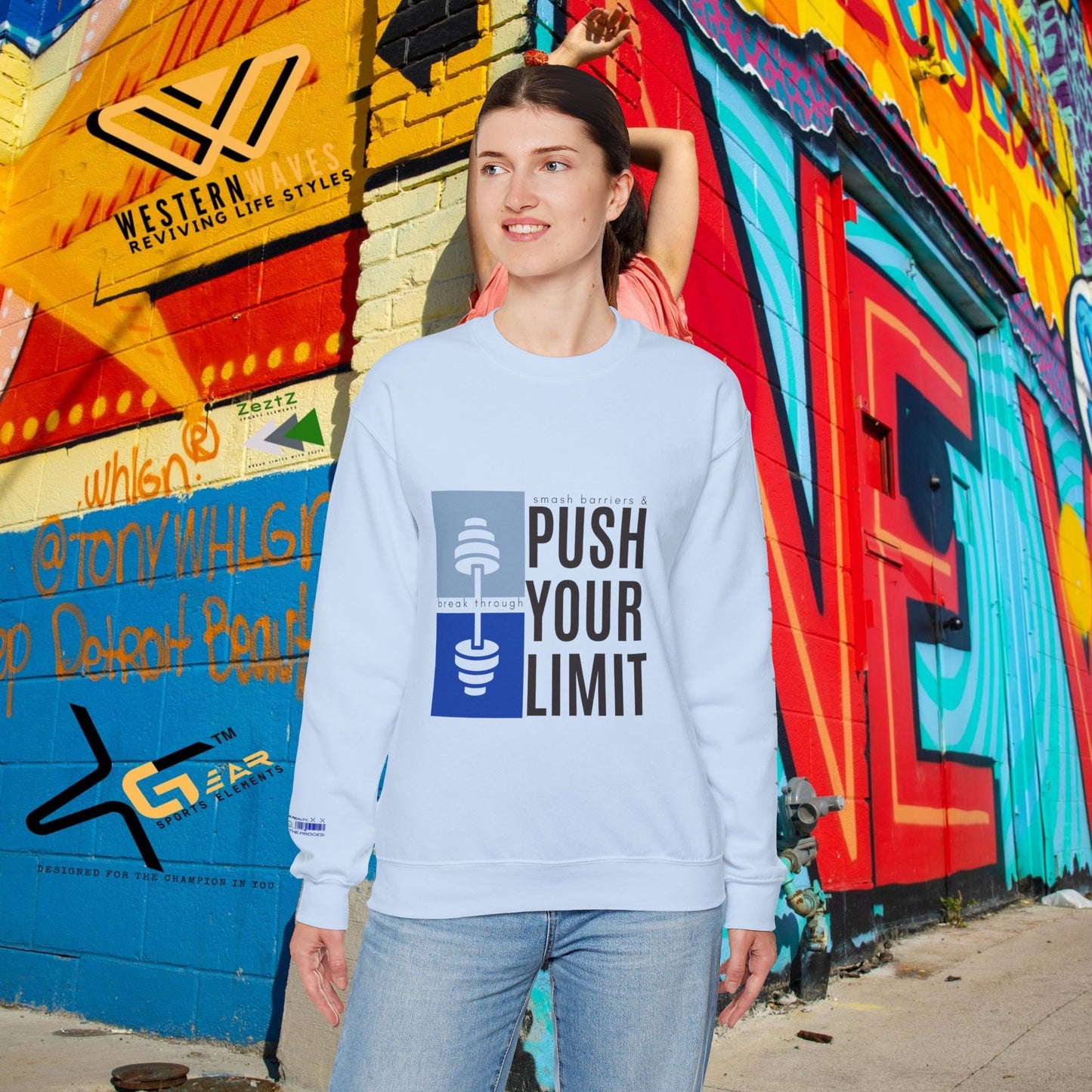 Unisex Heavy Blend™ Crewneck Sweatshirt_ N+ Series UHBCSS PT2WW027_ Limited Edition by WesternWaves: