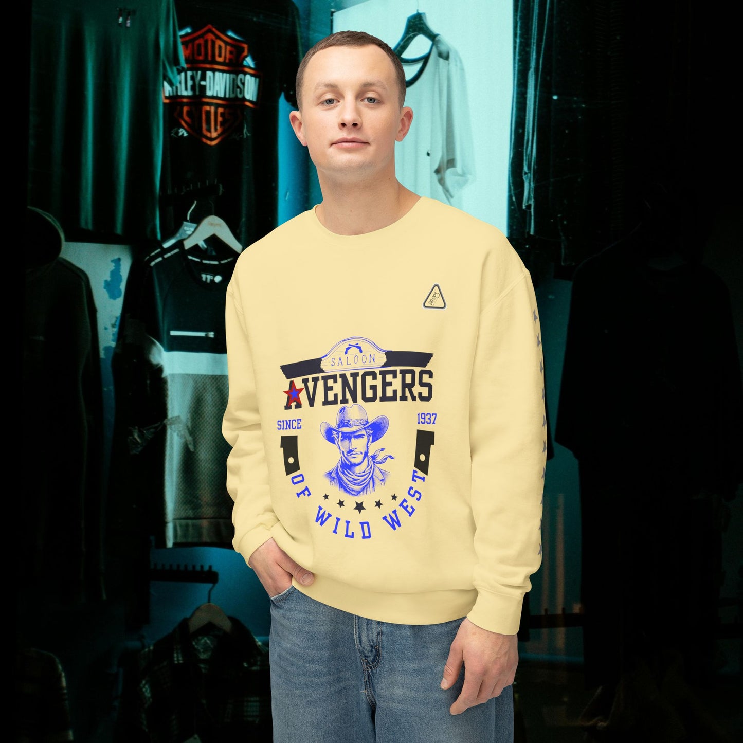 Unisex Lightweight Sweatshirt_ N7* Series USLWSS PT2WW002_ Limited Edition by WesternWaves: