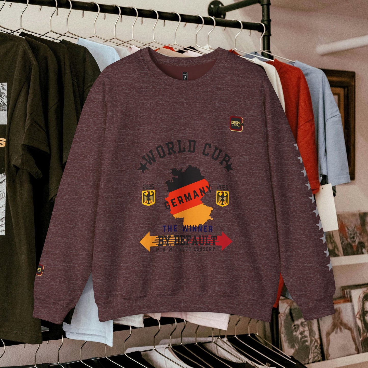 Unisex Sweatshirt_ N7+ Series USSS PT2WW001_ Germany The Winner by Default_ Limited Edition by WesternWaves: