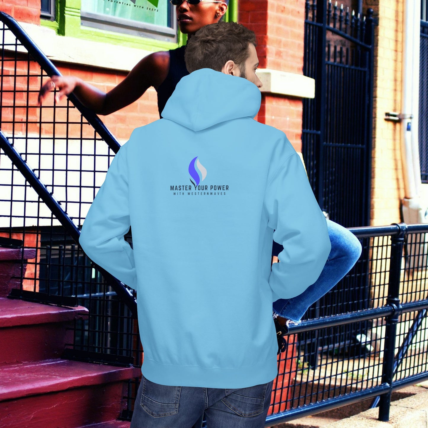 Unisex Midweight Softstyle Fleece Hoodie_ N3+ Series USMWSSFH PT2WW006_ Limited Edition Luxuriously Soft 100% Cotton Face by WesternWaves: