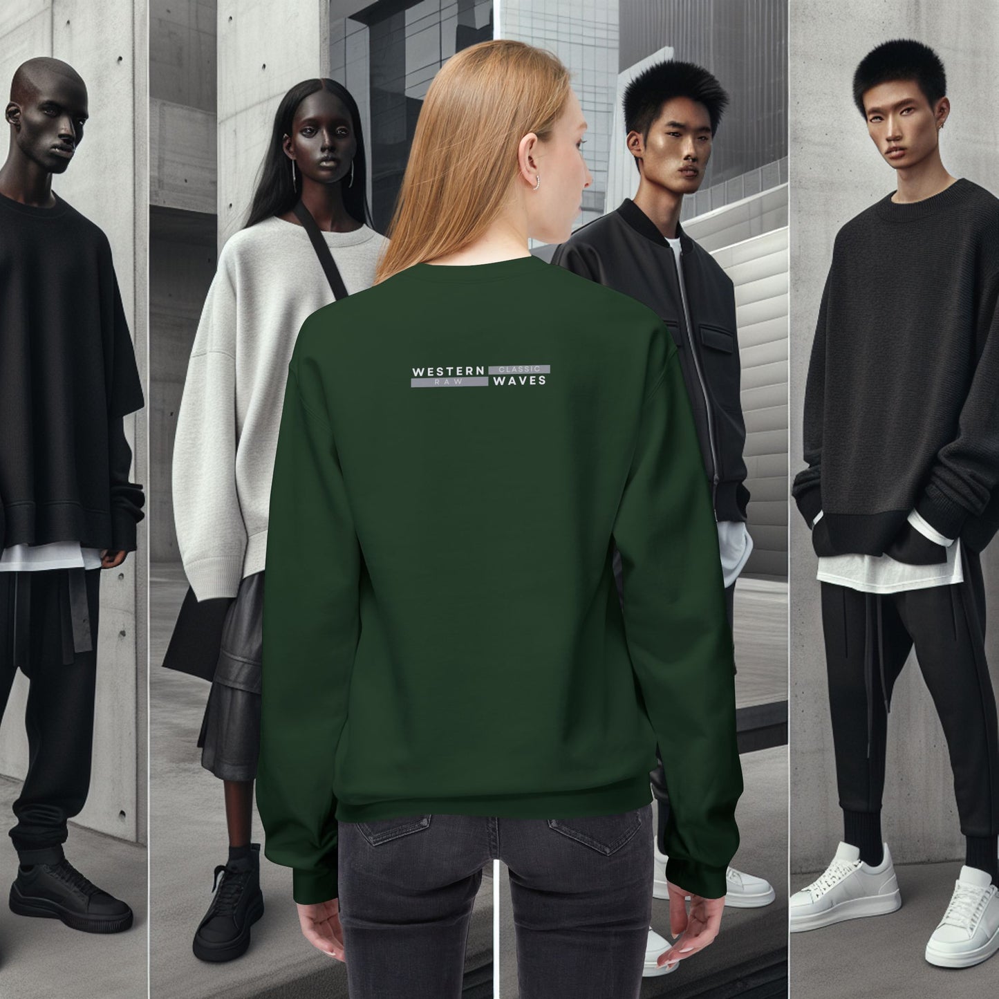 Urban Nomad Fleece Crewneck Sweatshirt_ UWD 0027_ | Cozy Streetwear Style, Perfect for Travel, Gifts, Fall & Winter Layers, Graphic Pullover