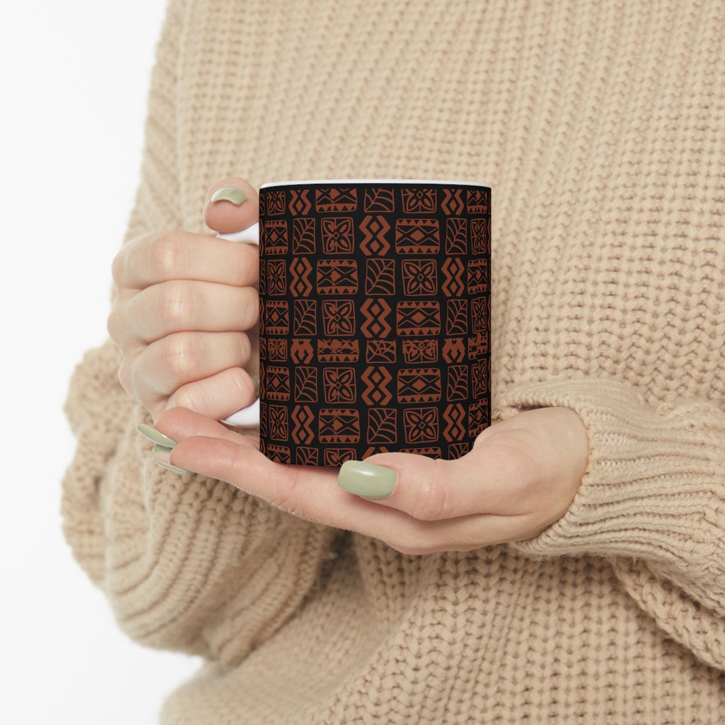 Ceramic Mug 11oz & 15oz_ N7* Series CMUG11OZ&15OZ PT2WW001_ Limited Edition Tribal Pattern Coffee Mug by WestenWaves: