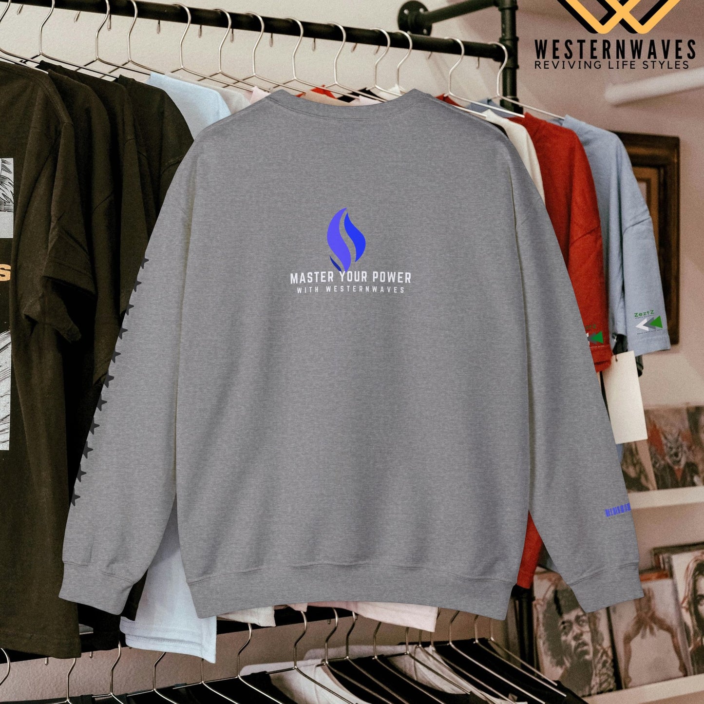 Unisex Heavy Blend™ Crewneck Sweatshirt_ N3+ Series UHBCSS PT2WW032_ Limited Edition Pure Luxury By WesternWaves: