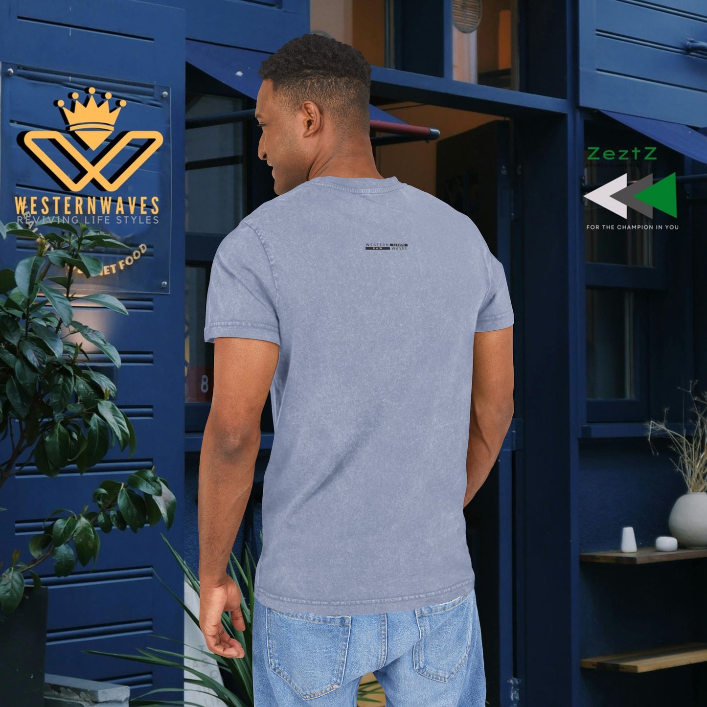 Acid Washed Round Neck Tee_ N7+ Series AWRNTEE PT2WW001_ Limited Edition by WesternWaves: