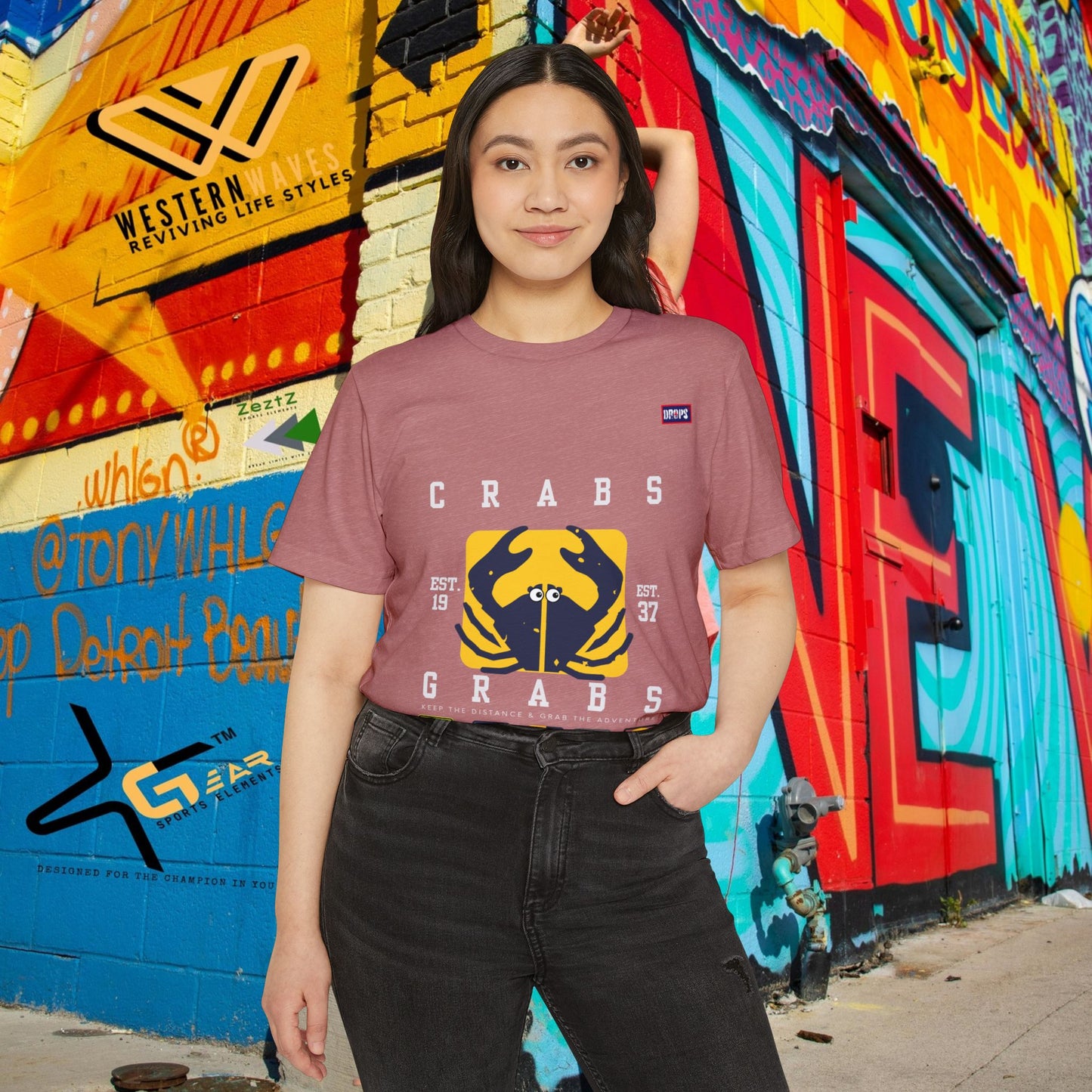 Eco-Friendly Crab Graphic Tee, Sustainable Fashion T-Shirt, Unisex Nature Lover Gift, Beach Vibes Apparel, Boho T-Shirt_ 22 May 2025_ 001