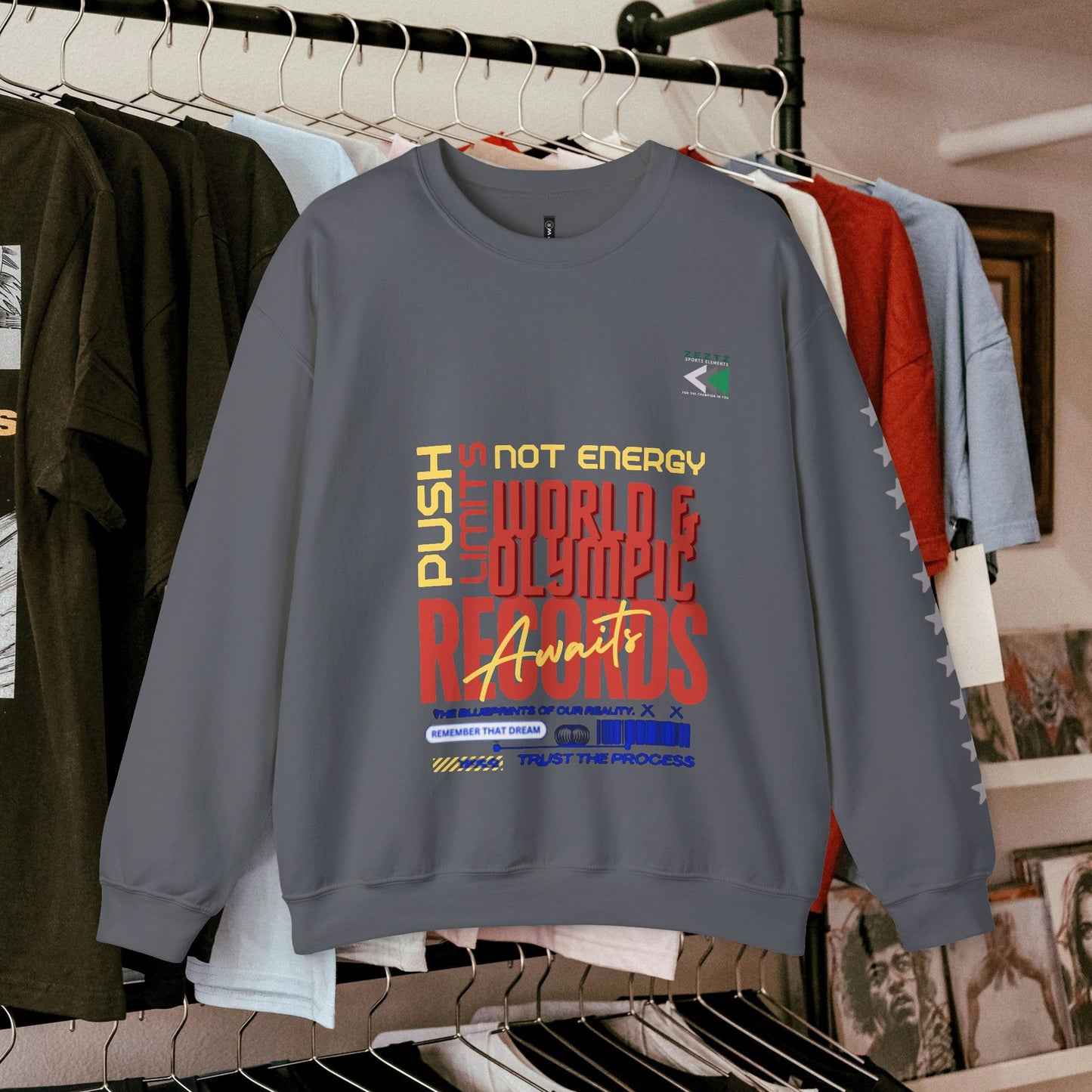 Unisex Heavy Blend™ Crewneck Sweatshirt_ N2 Sports Series UHBCSS PT2WW006_ Limited Edition ‘Zeztz’ Brand Sports Elements by WesternWaves: