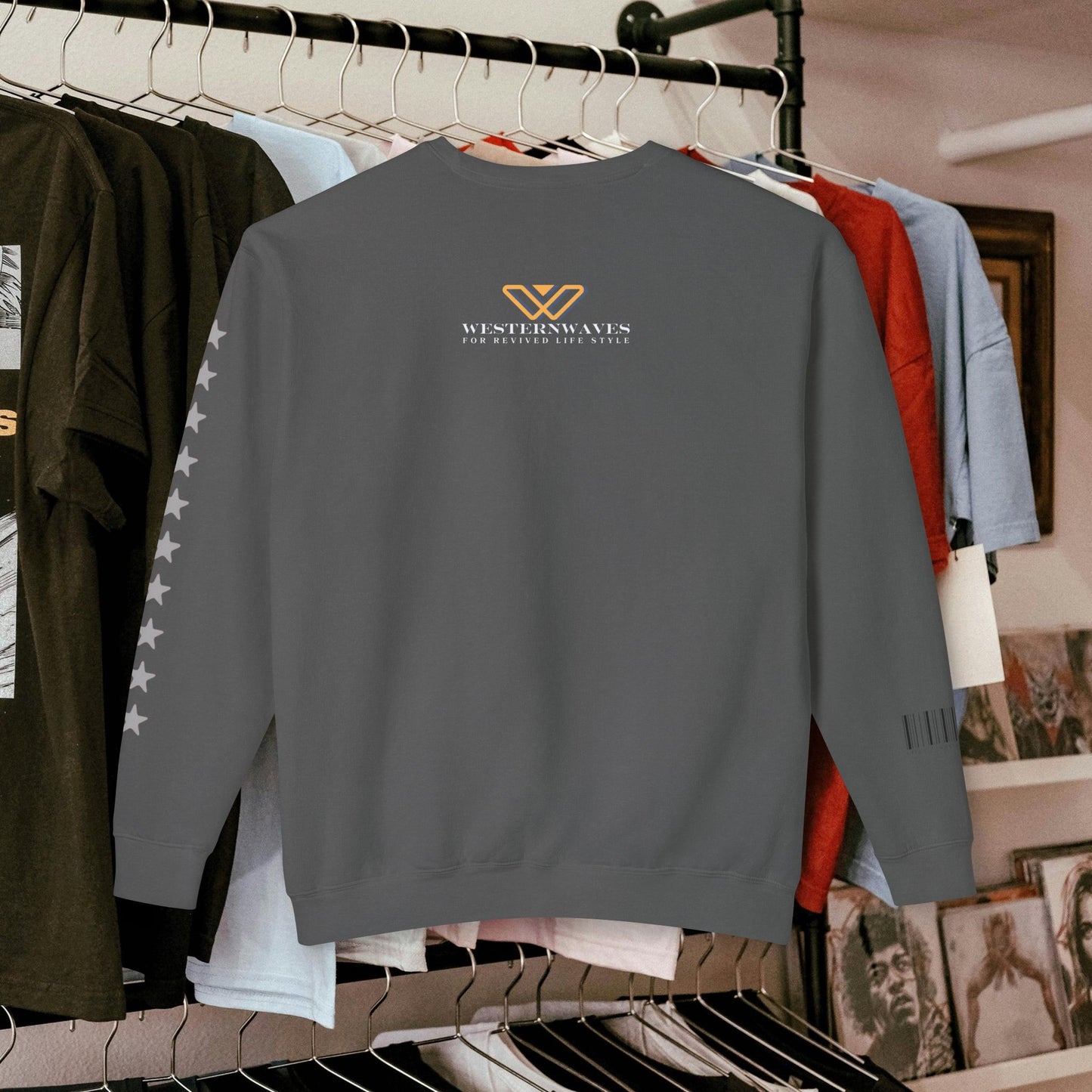 Unisex Lightweight Crewneck Sweatshirt_ N2 Series ULWCSS PT2WW005_Limited Edition Unparalleled Quality by WesternWaves:
