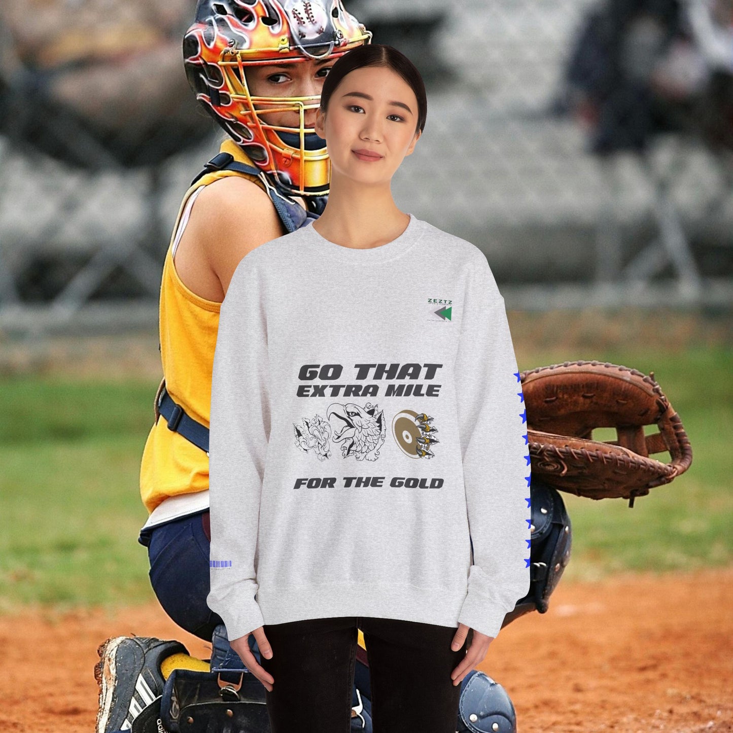Unisex Heavy Blend™ Crewneck Sweatshirt_ N2 Sports Series UHBCSS PT2WW005_ Limited Edition ‘Zeztz’ Brand Sports Elements by WesternWaves: