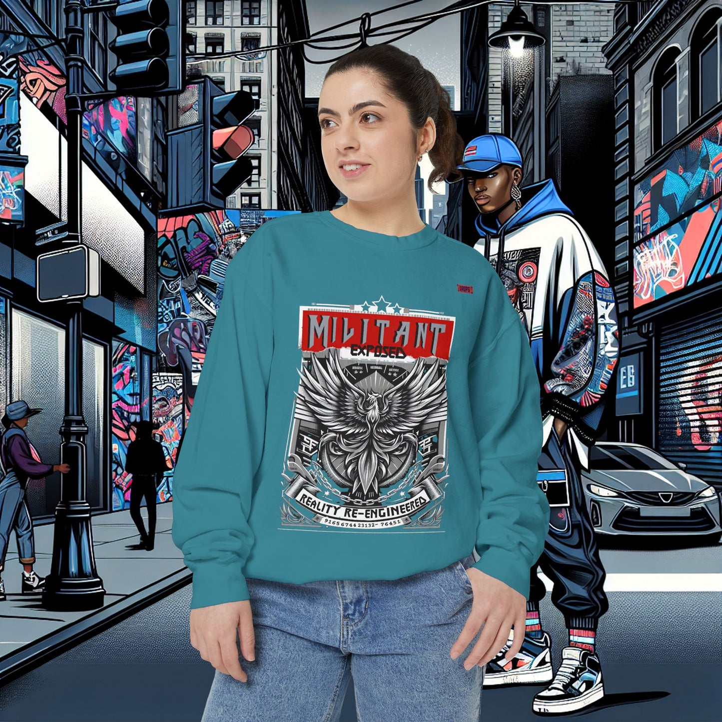 Unisex Garment-Dyed Sweatshirt_ N8+ Series SPW USMWSSFCNSS PT2WW001_ Limited Edition by WesternWaves: