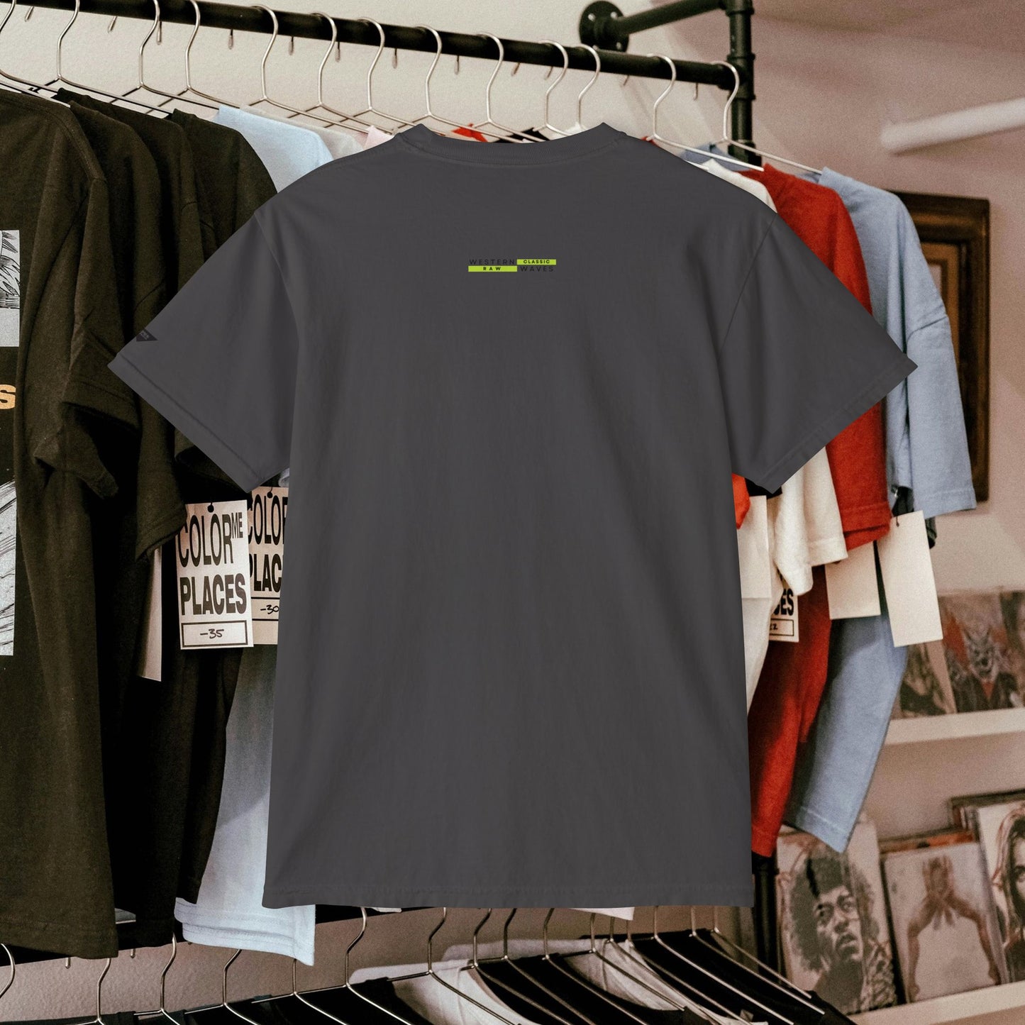 Unisex Garment-Dyed Pocket T-Shirt_ N3+ Series USGDPTS PT2WW001_ Limited Edition Raw Classic by WesternWaves: