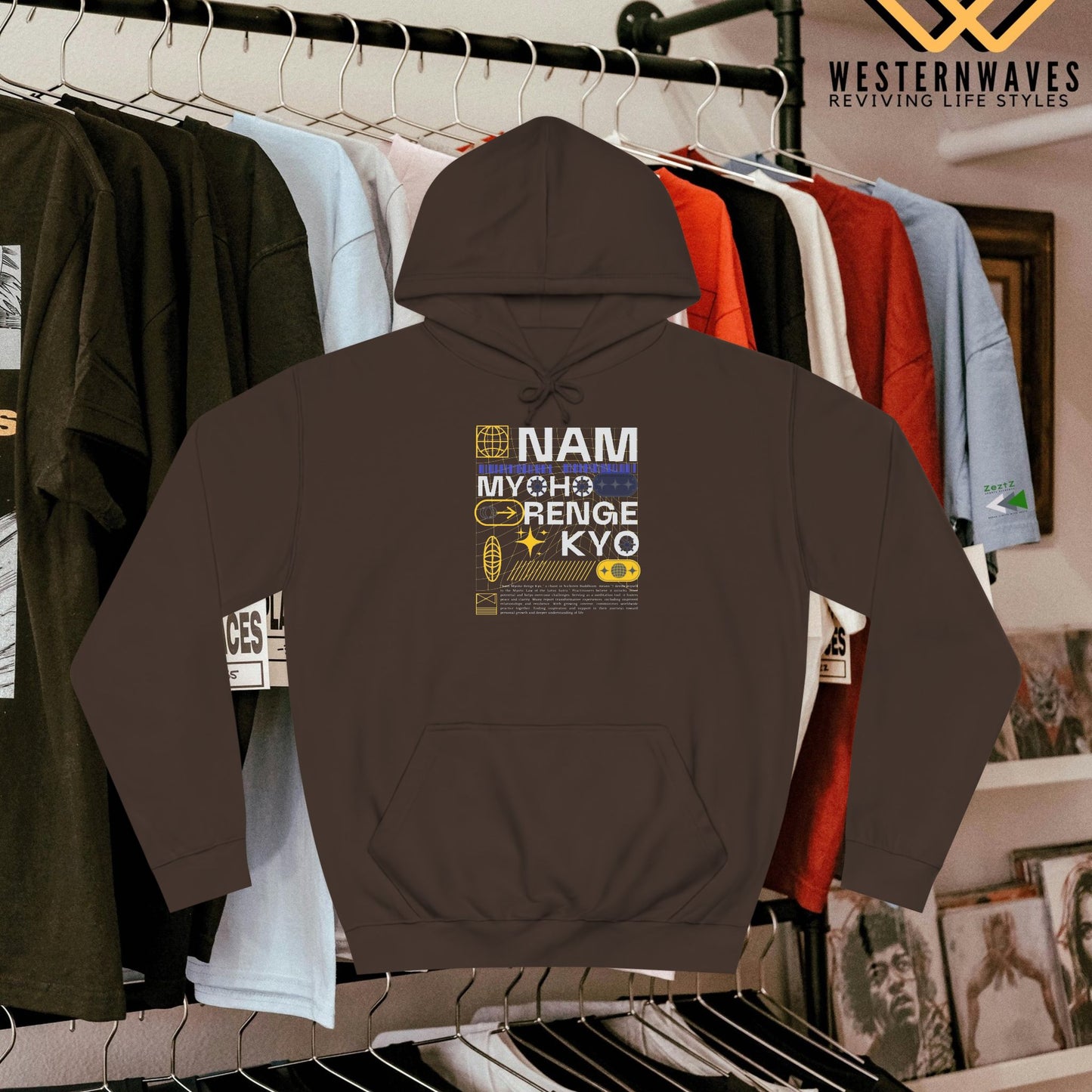 Unisex College Hoodie_ N2+ Series USCH PT2WW006_ Limited Edition Timeless Unisex Design by WesternWaves: