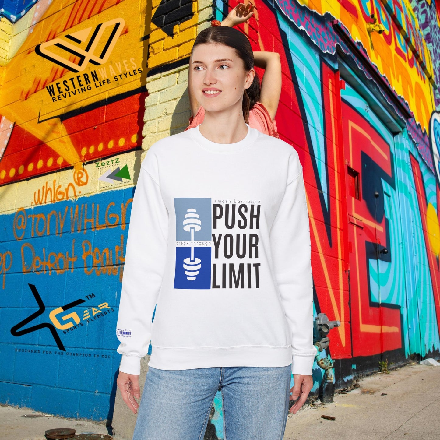 Unisex Heavy Blend™ Crewneck Sweatshirt_ N+ Series UHBCSS PT2WW027_ Limited Edition by WesternWaves: