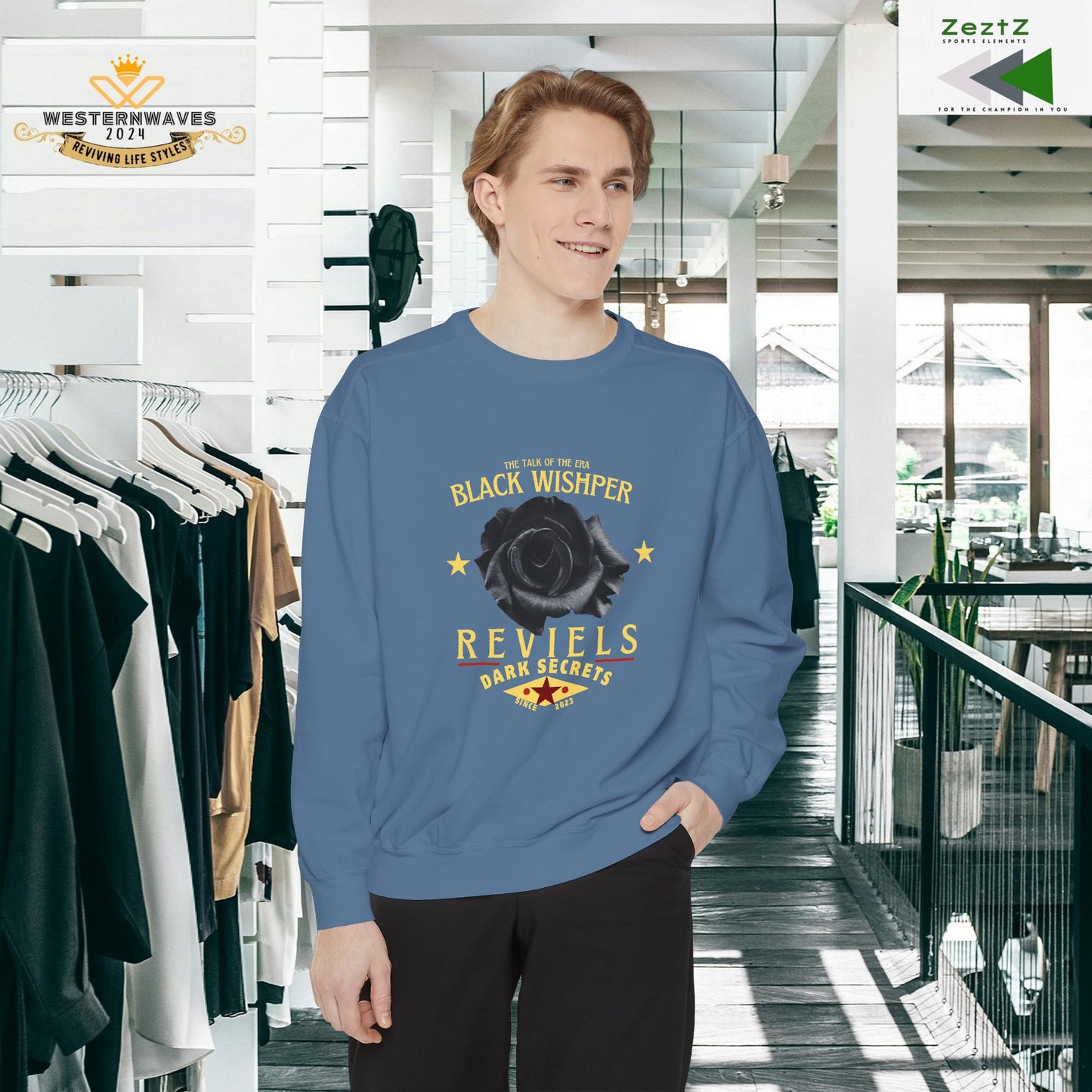Unisex Garment-Dyed Sweatshirt_ N3+ Series UGDSS PT2WW001_ Limited Edition Luxurious Comfort by WesternWawes: