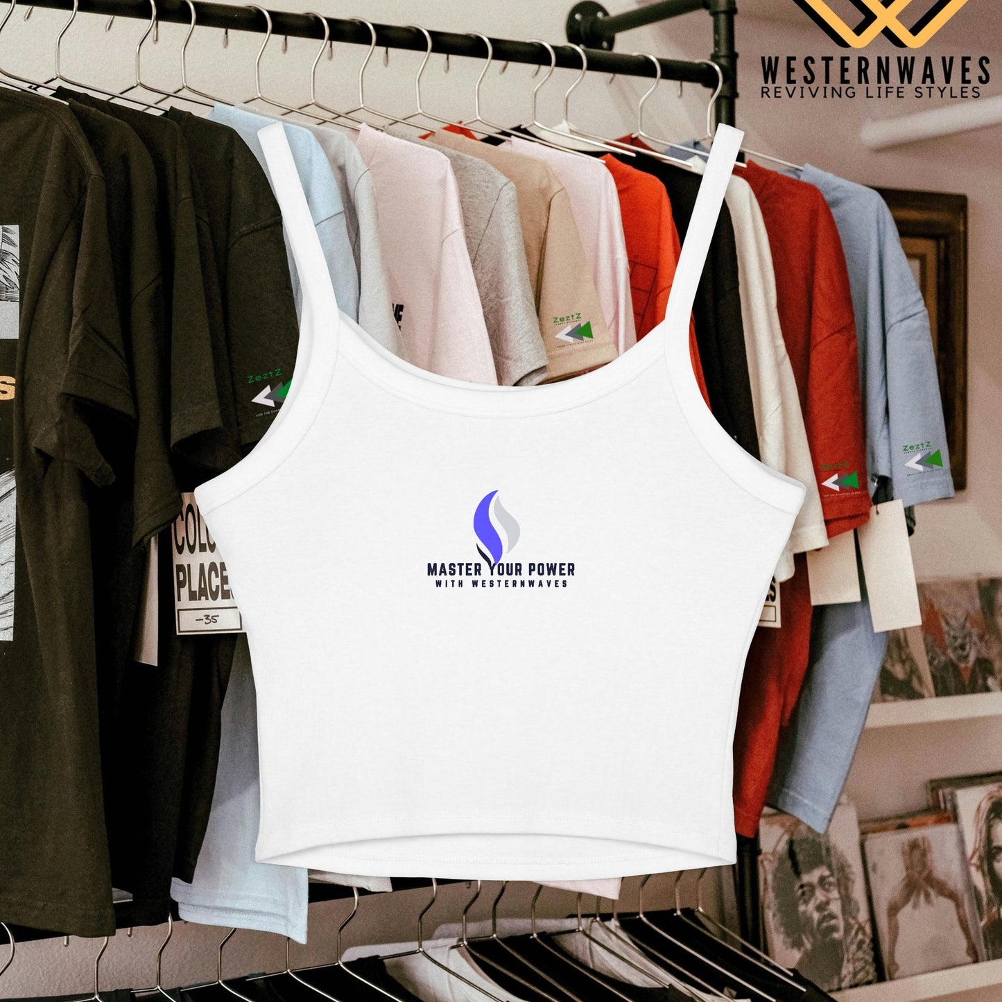 Women's Spaghetti Strap Tank Top_ N2+ Series SSTT PT2WW001_ Limited Edition Luxurious Blend by WesternWaves: