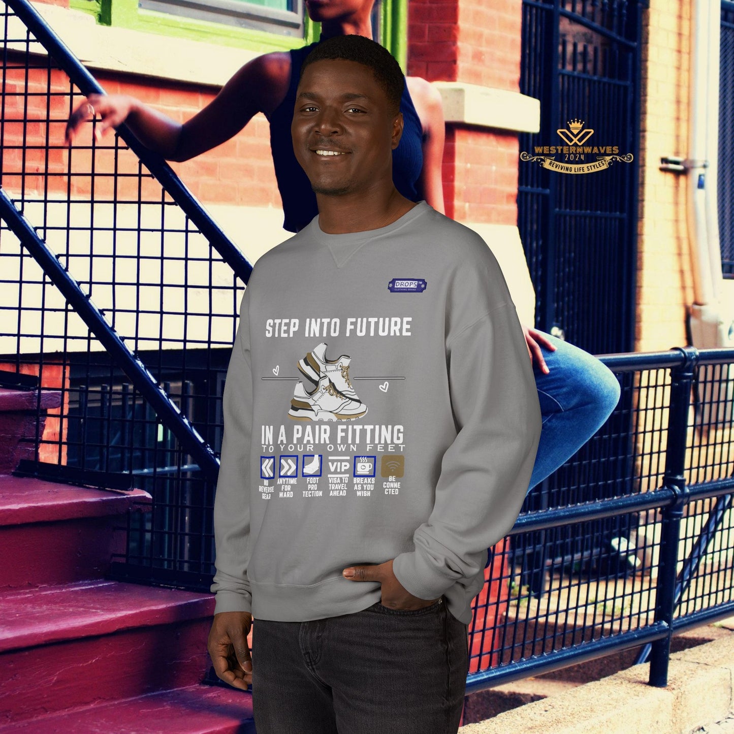 Unisex ComfortWash® Garment Dyed Crewneck Sweatshirt_ N7* Series USCGDCNSS PT2WW001_ Limited Edition Comfort & Retro Flair by WesternWaves:
