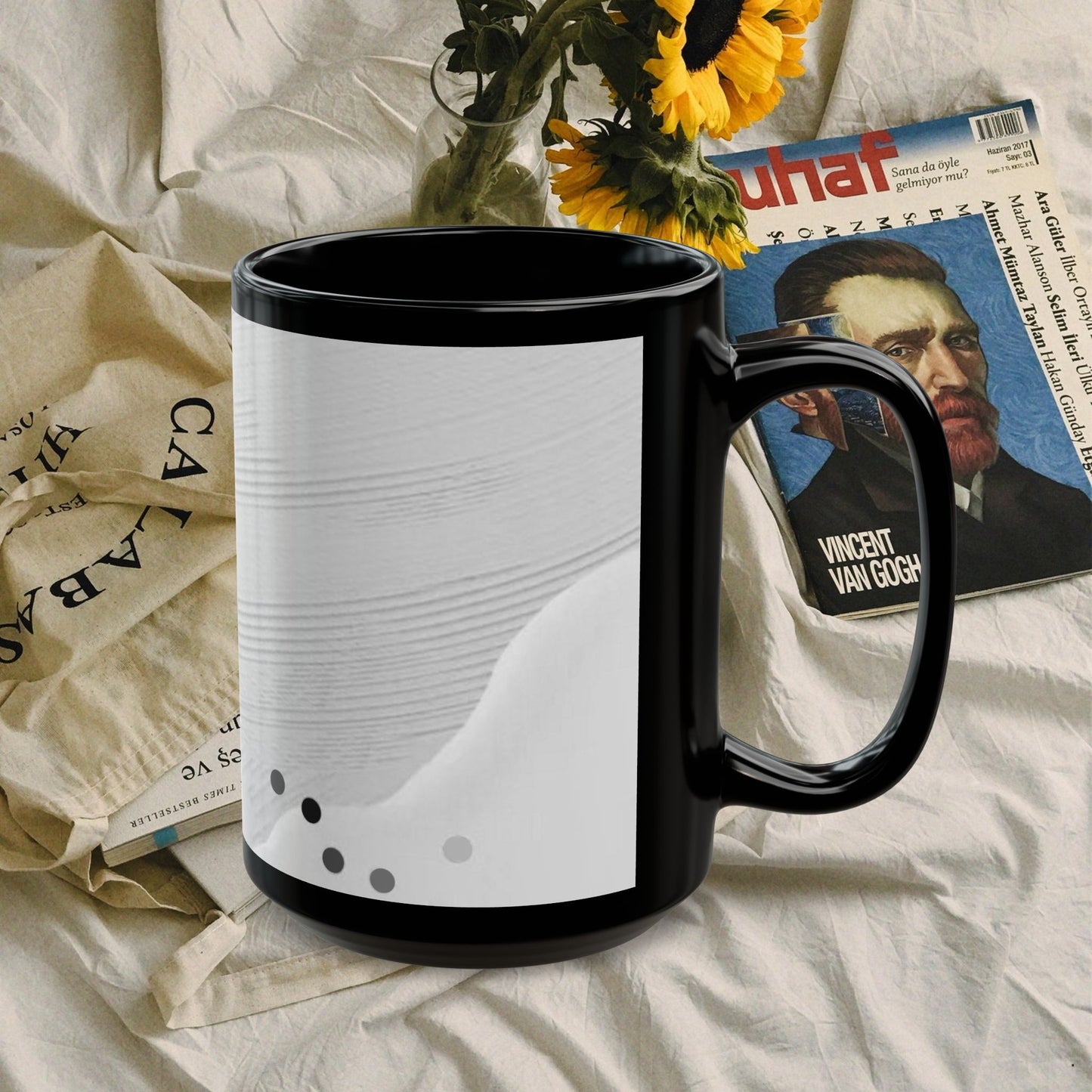 Black Mug (11oz, 15oz)_ N3+ Series CBM PT2WW005_ Limited Edition Black Ceramic Mug by WesternWaves