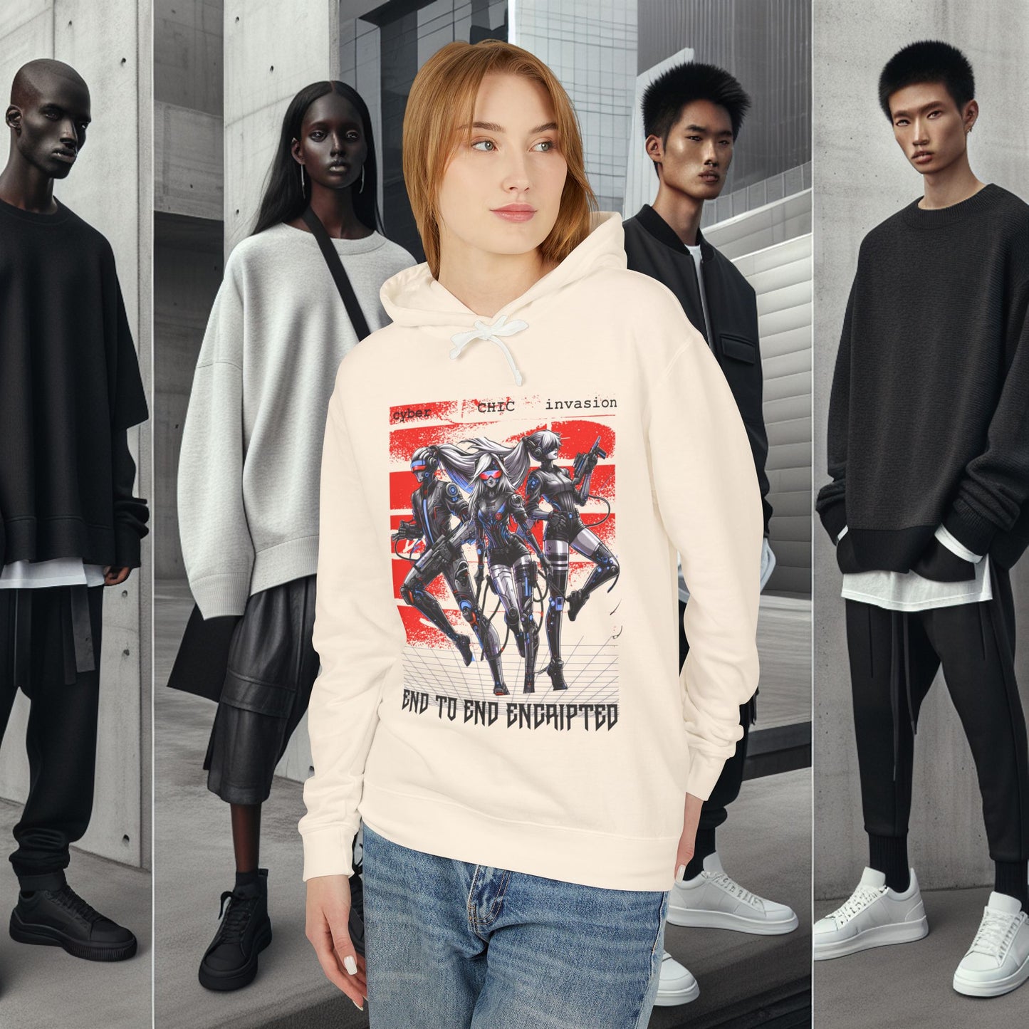 Unisex Lightweight Hooded Sweatshirt_ Series UWD 051_ Limited Edition Raw Streetwear by WesternWaves: