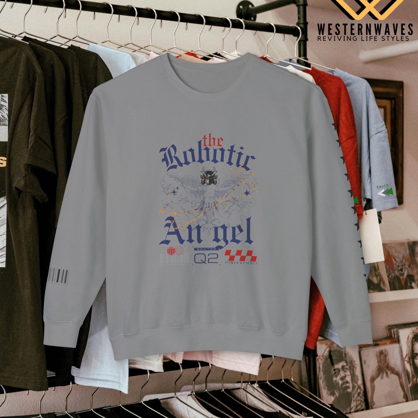 Unisex Lightweight Crewneck Sweatshirt_ N3+ Series ULWCSS PT2WW012_ Limited Edition Unparalleled Quality by WesternWaves: