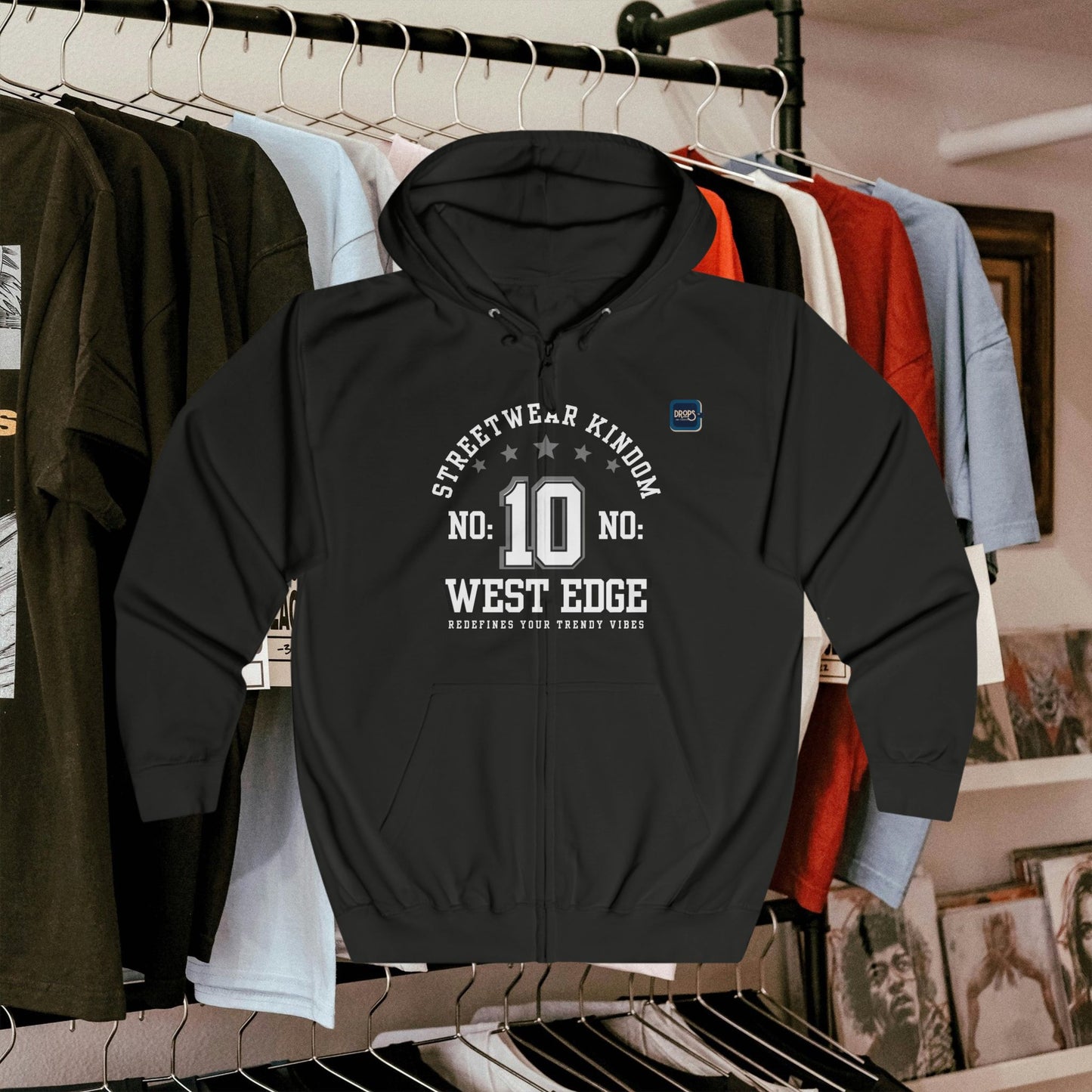 Unisex Full Zip Hoodie_ N7+ Series USFZHOODIE PT2WW003_ Limited Edition Trendy Vibes by WesternWaves: