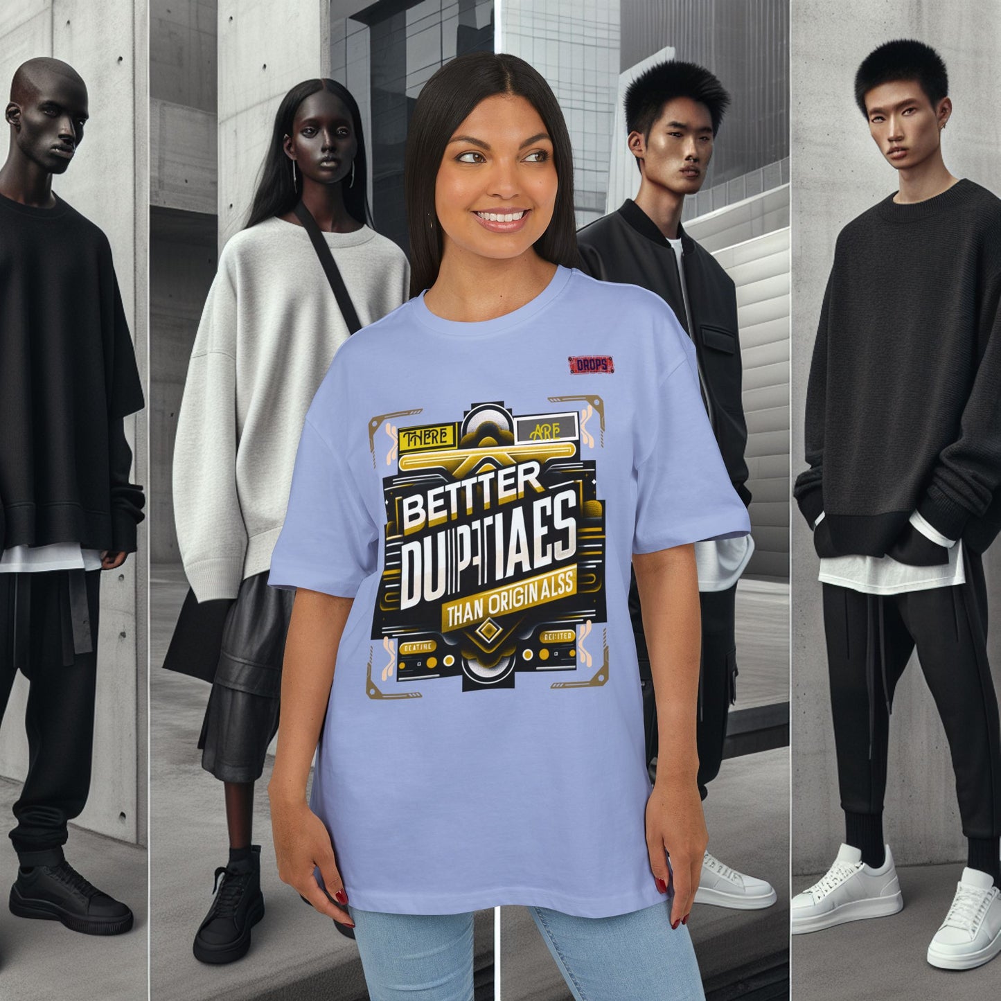 Unisex Heavy Oversize Tee_ N8+ Series USHOSTEE_ PT2WW002_ Limited Edition Urban Fashion Tee by WesternWaves: