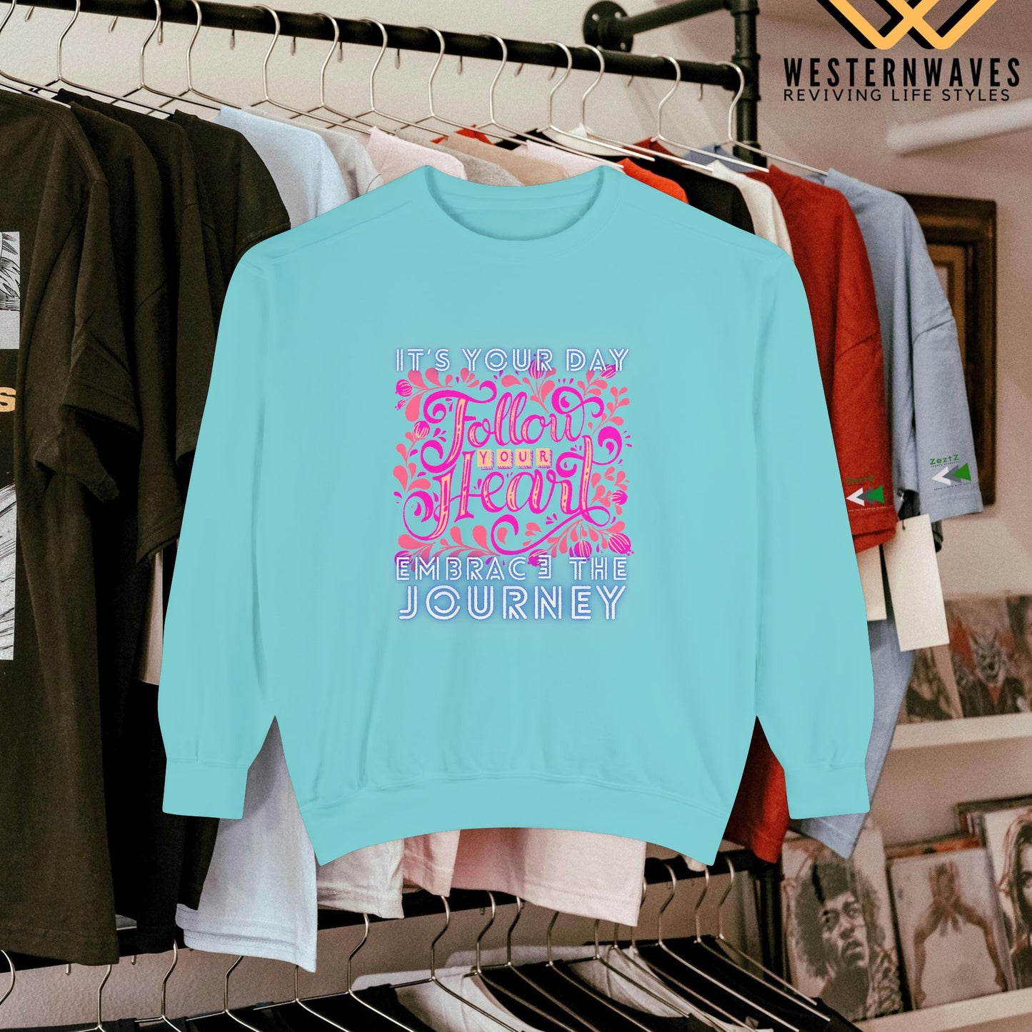 Unisex Garment-Dyed Sweatshirt_ N3+ Series UGDSS PT2WW001_ WesternWaves Limited Edition: