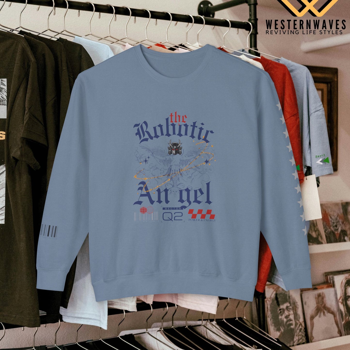 Unisex Lightweight Crewneck Sweatshirt_ N3+ Series ULWCSS PT2WW012_ Limited Edition Unparalleled Quality by WesternWaves: