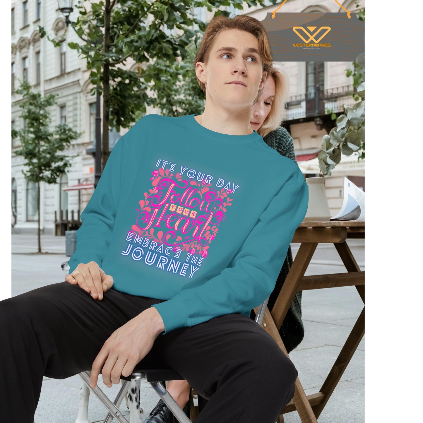 Unisex Garment-Dyed Sweatshirt_ N3+ Series UGDSS PT2WW001_ WesternWaves Limited Edition: