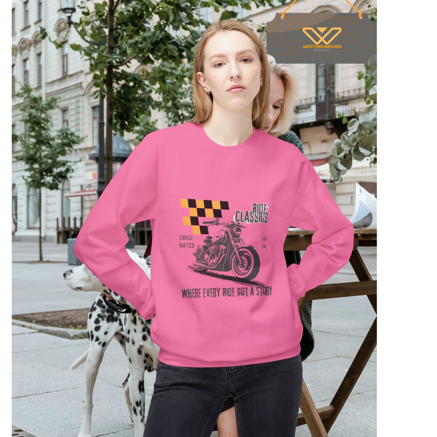 Unisex Midweight Softstyle Fleece Crewneck Sweatshirt_ N3+ Series USMWSSFCNSS PT2WW003_ Limited Edition Stylish Eco-conscious Raw Classic by WesternWaves: