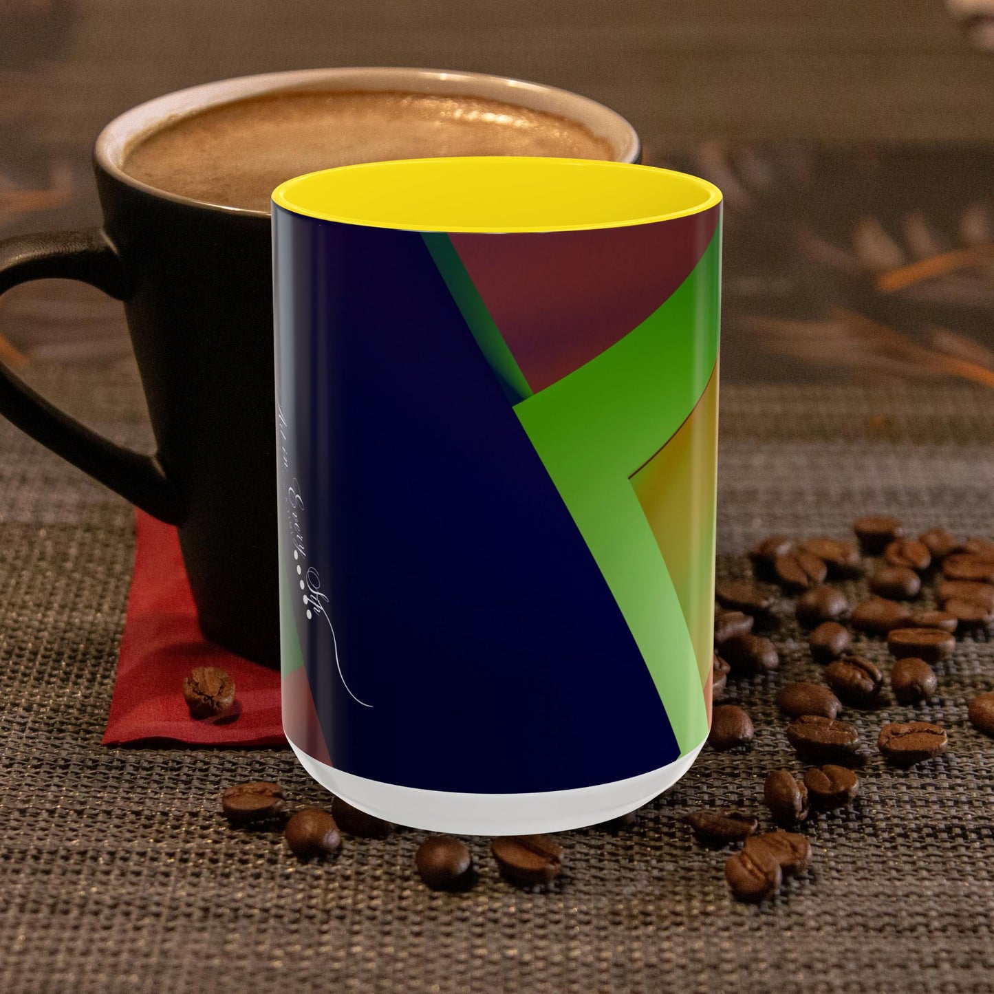 Accent Coffee Mug 11, 15oz_ N3+ Series ACM11OZ PT2WW018_ Limited Edition Perfect Blend of Style by WesternWaves: