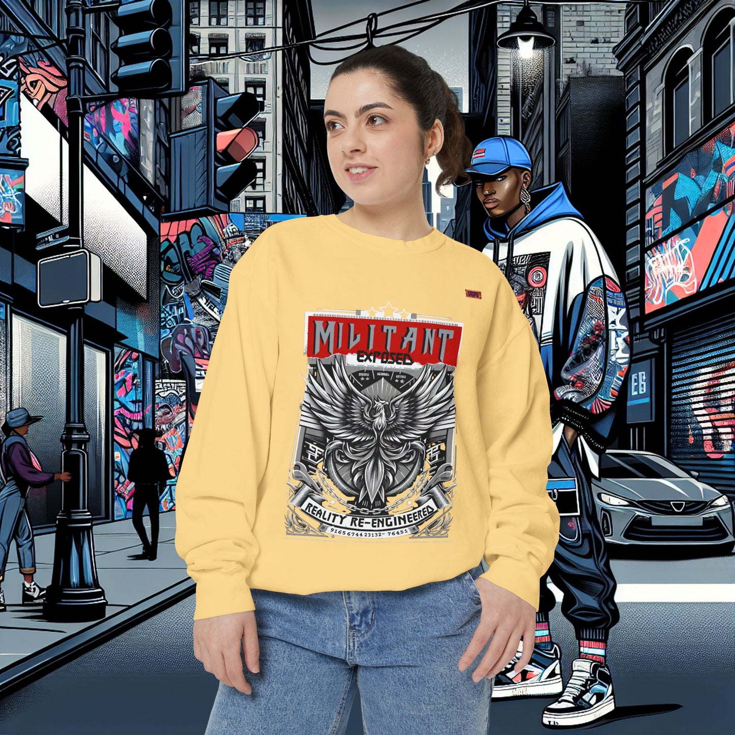 Unisex Garment-Dyed Sweatshirt_ N8+ Series SPW USMWSSFCNSS PT2WW001_ Limited Edition by WesternWaves: