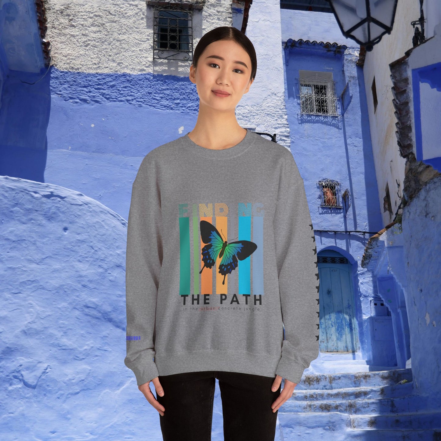 Unisex Heavy Blend™ Crewneck Sweatshirt_ N2+ Series UHBCSS PT2WW017_ Limited Edition Pure Luxury By WesternWaves: