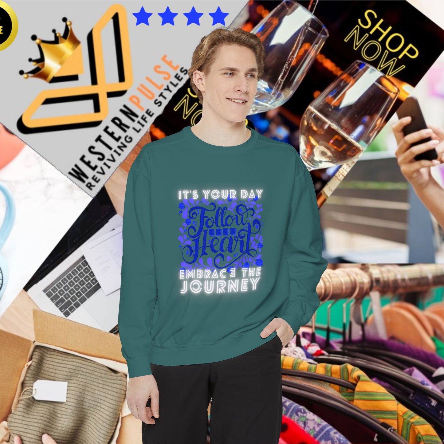 Unisex Garment-Dyed Sweatshirt_ N3+ Series UGDSS PT2WW002_ Limited Edition by WesternWaves_