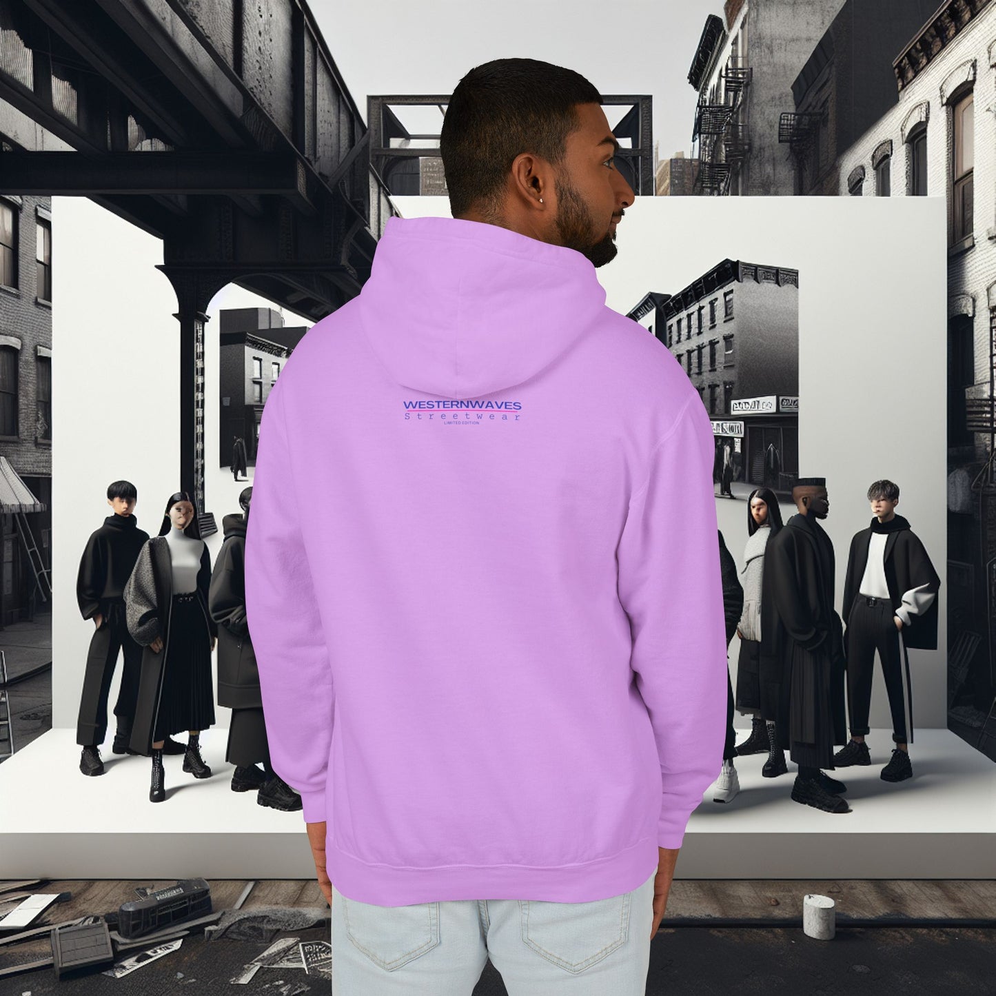 Unisex Lightweight Hooded Sweatshirt_ Series UWD 051_ Limited Edition Raw Streetwear by WesternWaves: