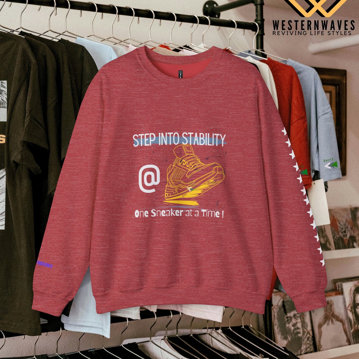 Unisex Heavy Blend™ Crewneck Sweatshirt_ N3+ Series UHBCSS PT2WW033_ Limited Edition Pure Luxury By WesternWaves: