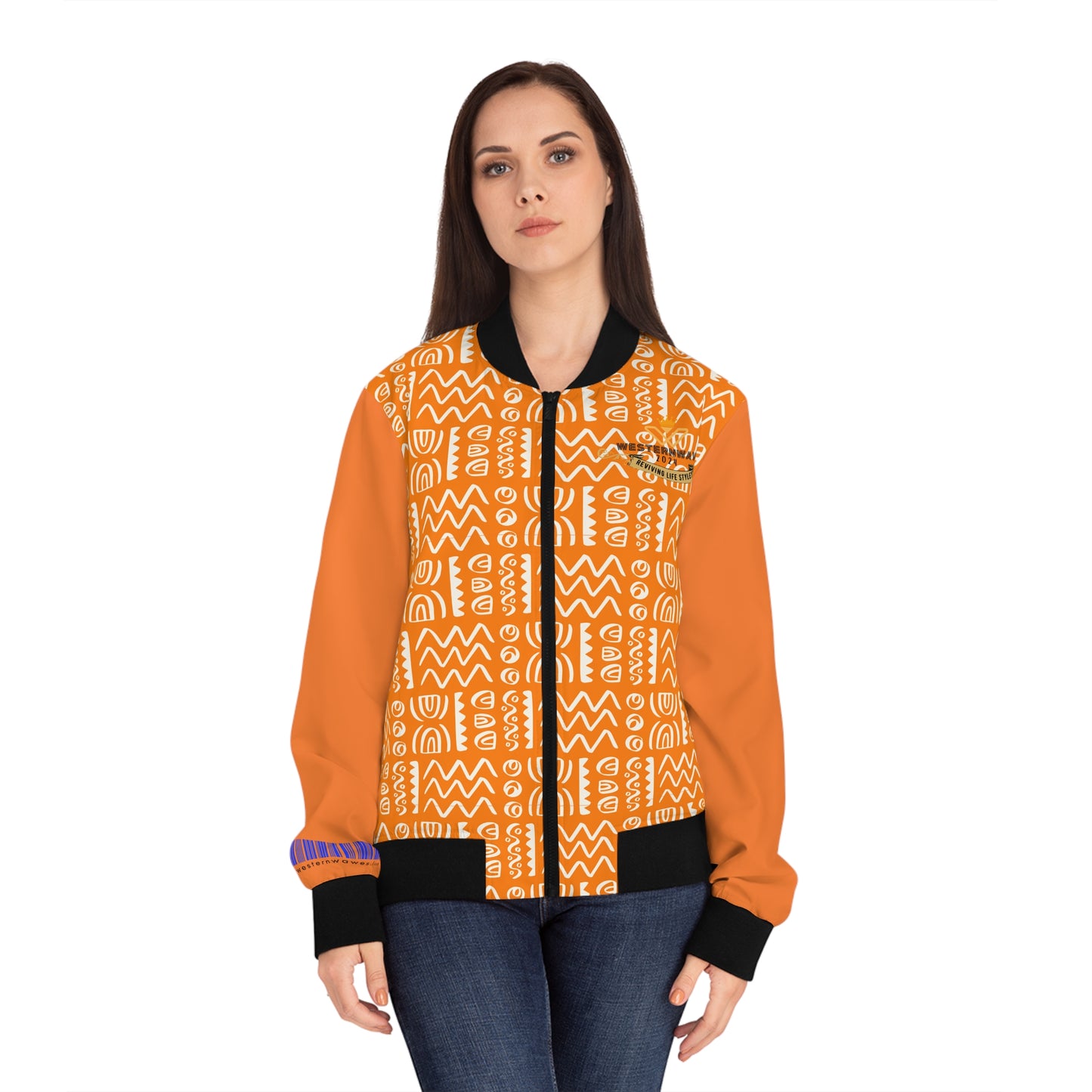 Women's Bomber Jacket (AOP)_ N2+ Series WBJAOP PT2WW002_ Fierce Feminine Flair Jacket by WesternWaves