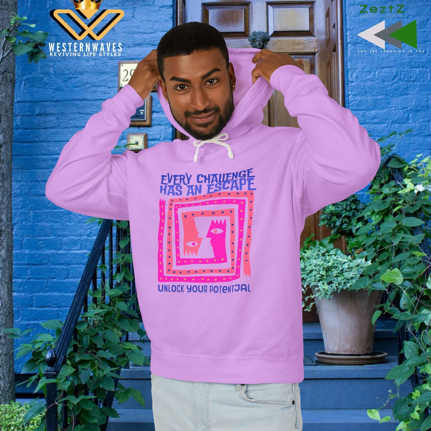 Unisex Lightweight Hooded Sweatshirt – N3+ Series USLWHSS PT2WW014_ Limited Edition Crafted Comfort by WesternWaves: